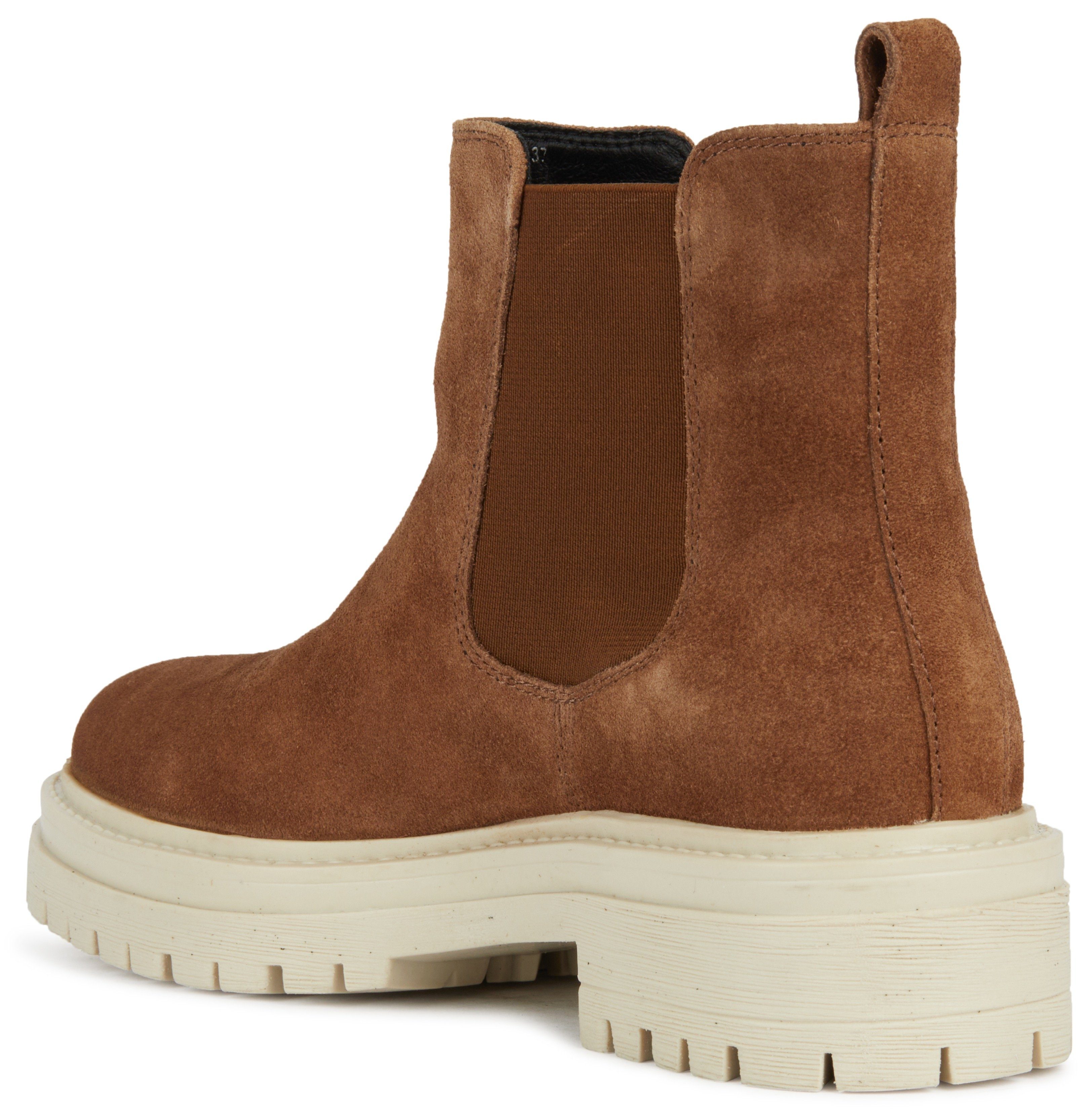 Geox Chelsea-boots D Iridea blokhak, streetwear, instapschoen, laarsjes met contrasten