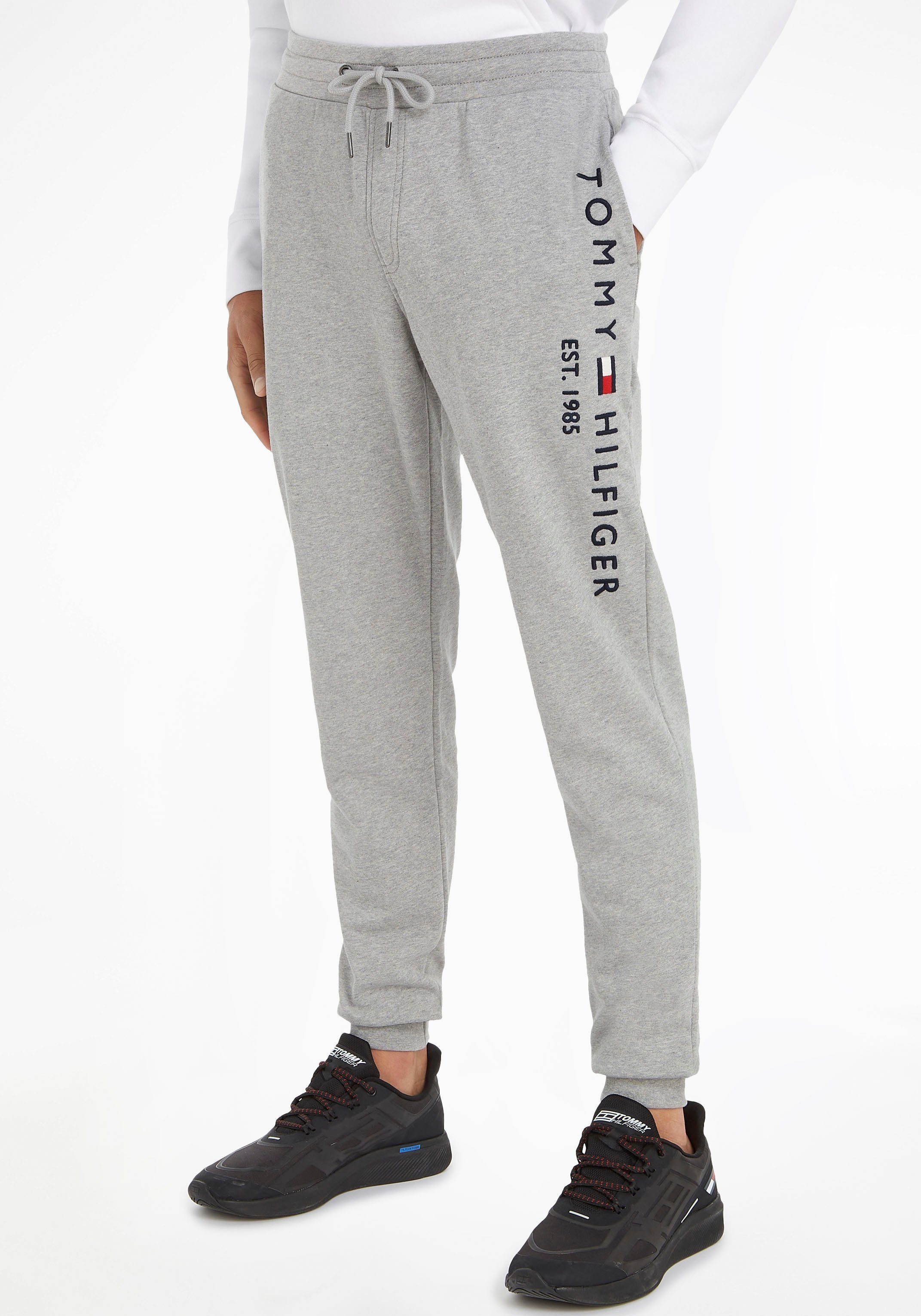 Tommy Hilfiger Sweatbroek BASIC BRANDED SWEATPANTS met groot tommy hilfiger opschrift heren joggingbroeken maat XXL grijs