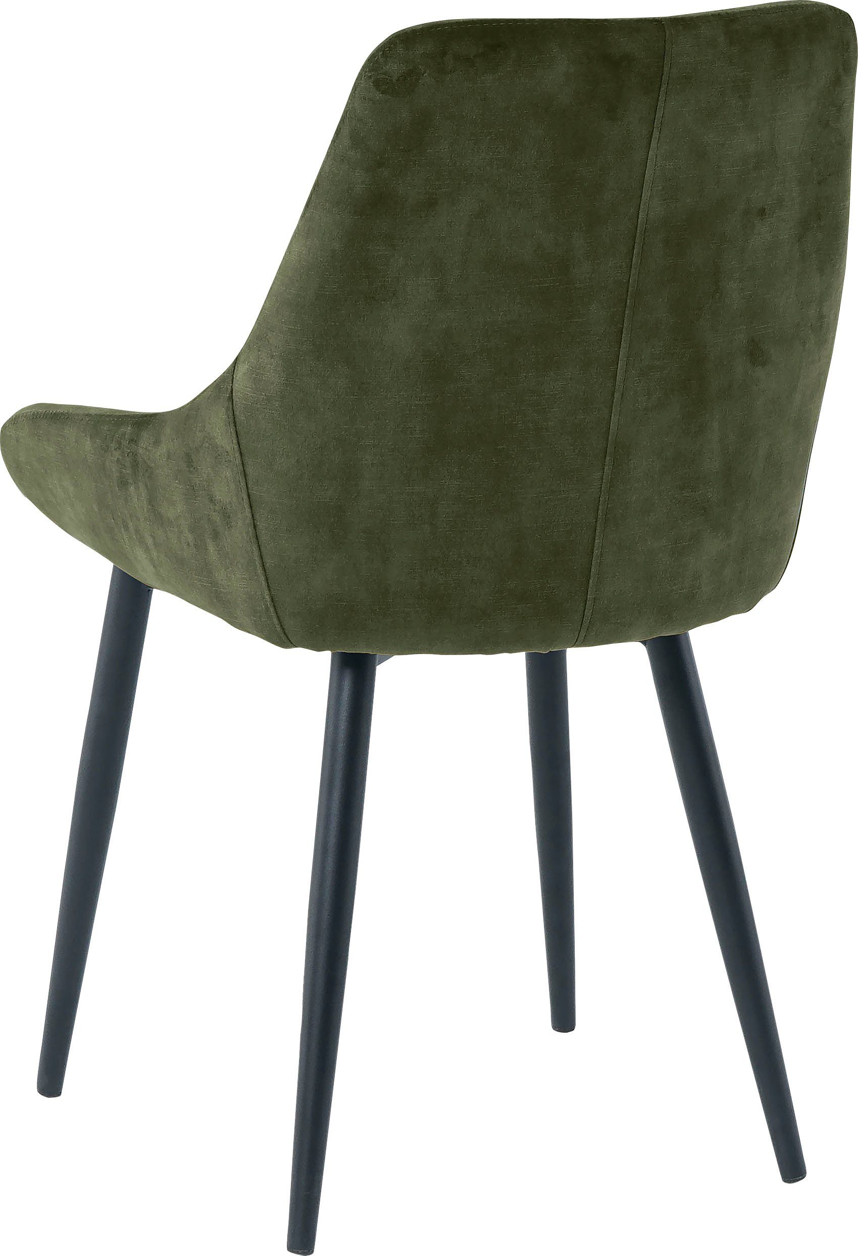 SIT Stoel glamoureuze bekleding in fluwelige look (set, 2 stuks)