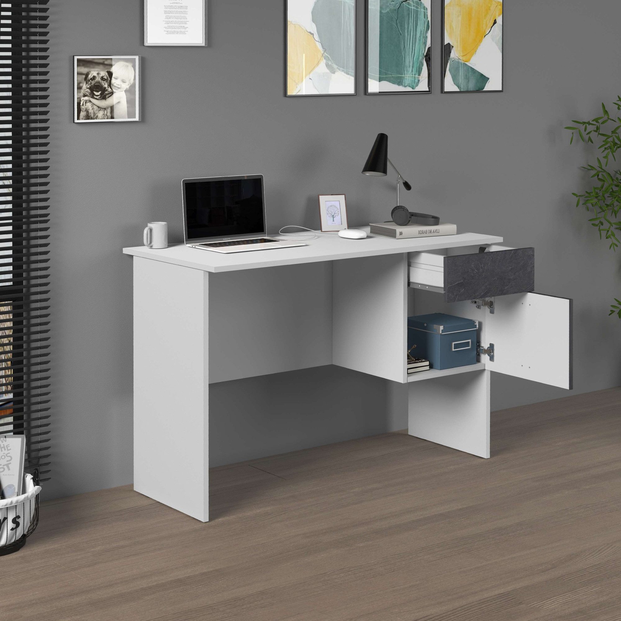 INOSIGN Bureau Coro, kleine computertisch, bureautafel met 1 deur & 1 lade, breedte 110 cm, made in italy