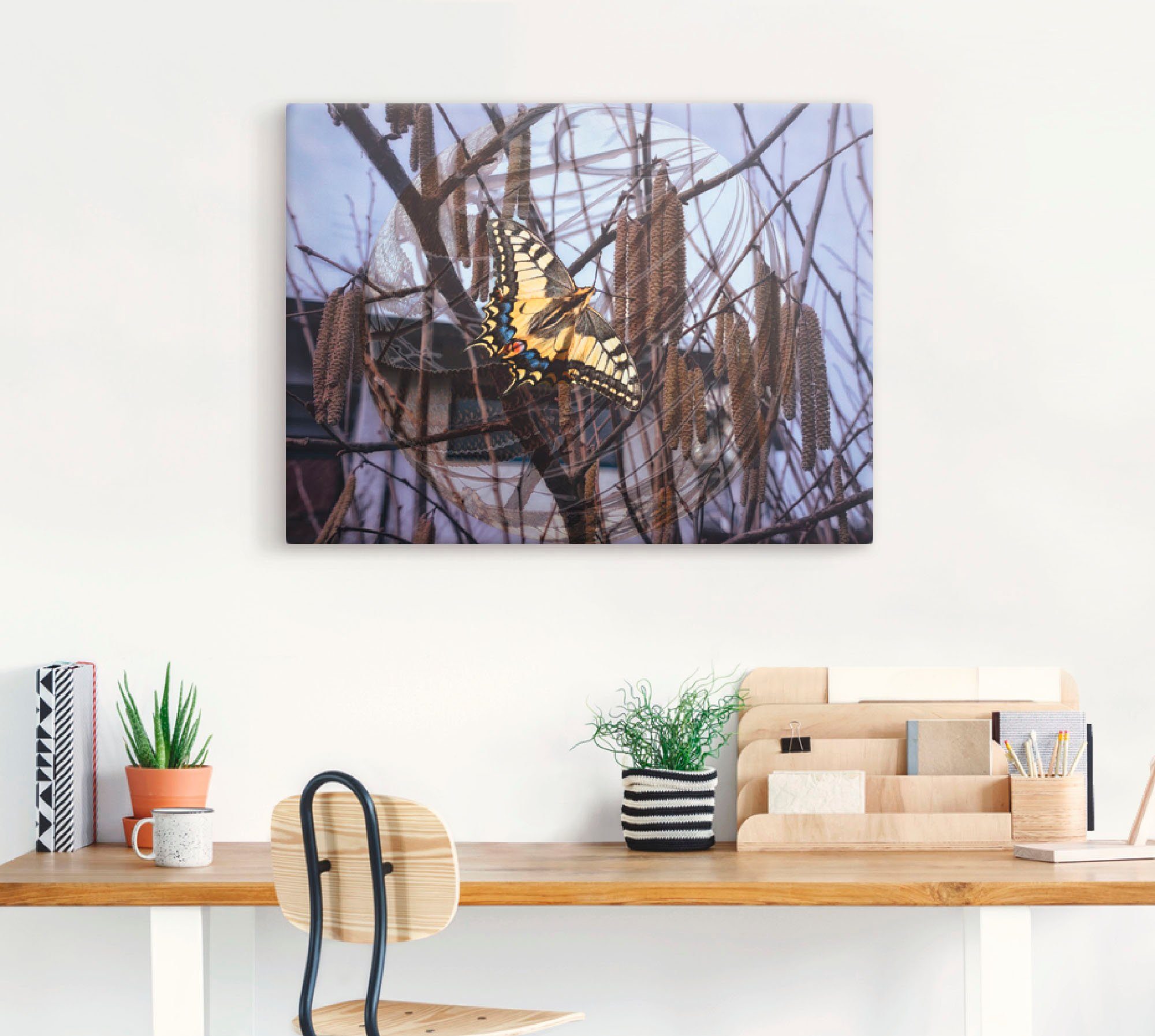 Artland Artprint Blik uit het venster - Burghausener burcht als artprint van aluminium, artprint op linnen, muursticker of poster in verschillende maten