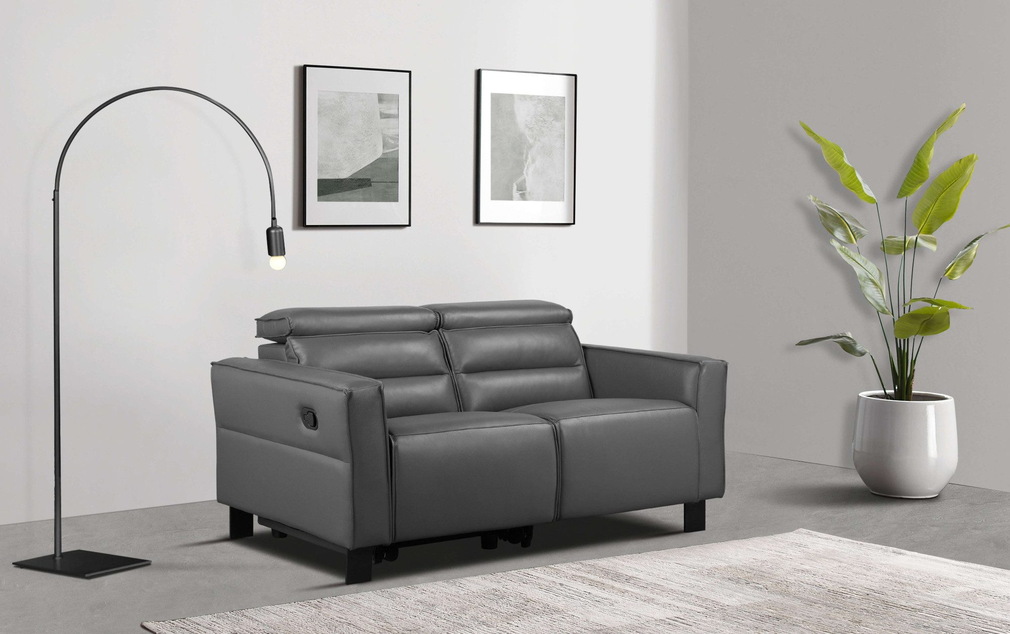 Places of Style 2-zitsbank Carpari, 162 cm, met handmatige of elektrische relaxfunctie
