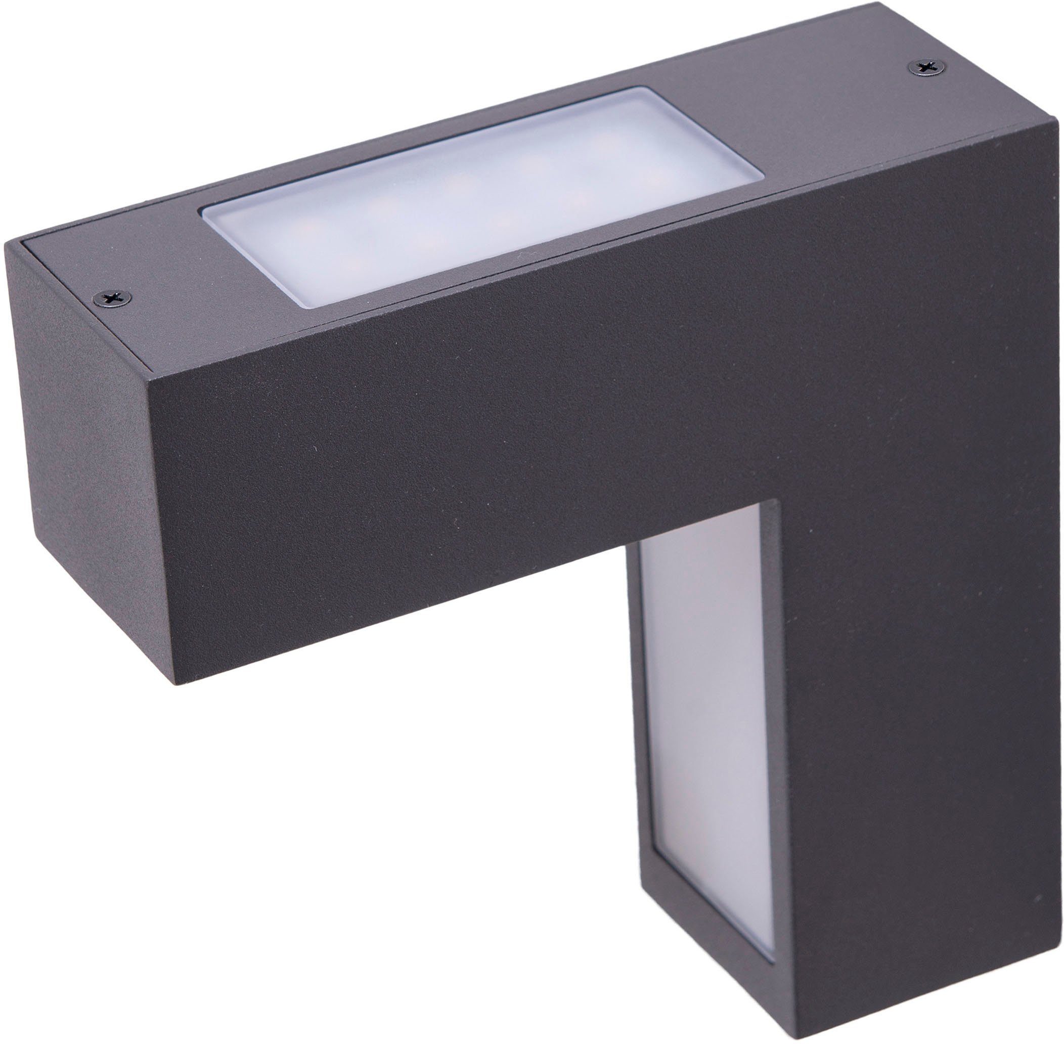 näve Ledwandlamp voor buiten Angus antraciet/opaal up/downlight incl. led ip 54 neutraalwit licht (1 stuk)