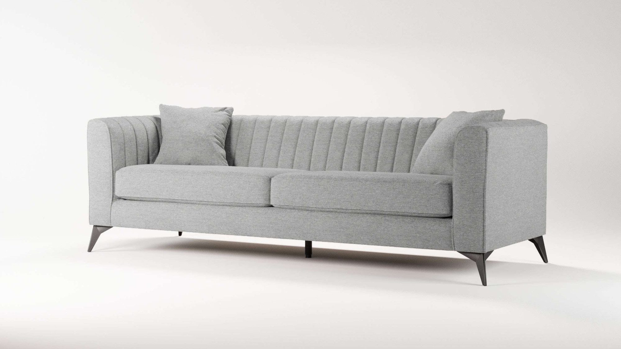 Places of Style 4-zitsbank MATTHEW elegant designsofa, afmetingen B/D/H: 231/86/74 cm XXL, stiksels in de rug, losse zitkussens, inclusief 2. sierkussen