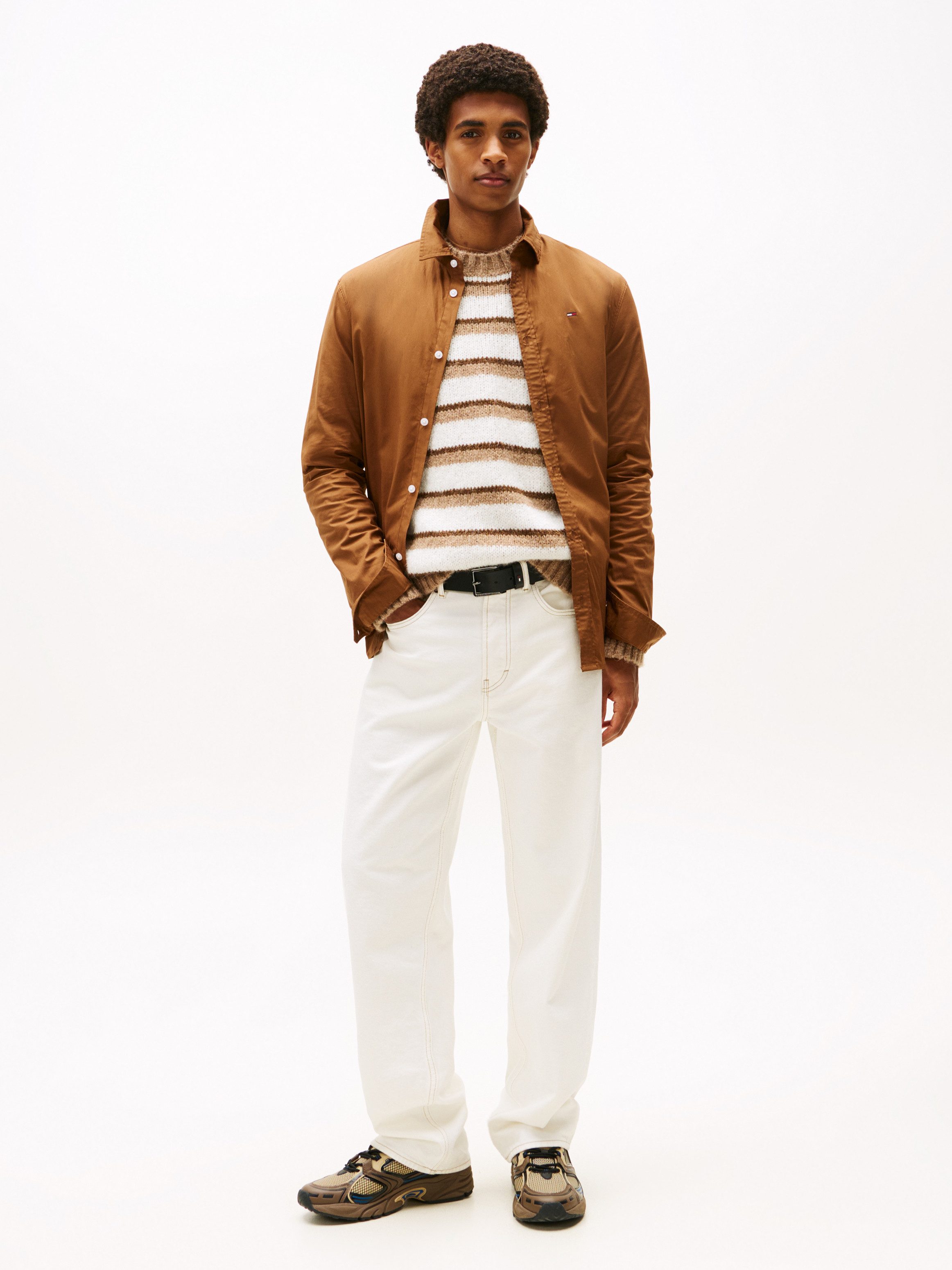 TOMMY JEANS Overhemd met lange mouwen Sabim Stretch Hemd Shirt Stretch shirt, premium, slim fit, met elastaan