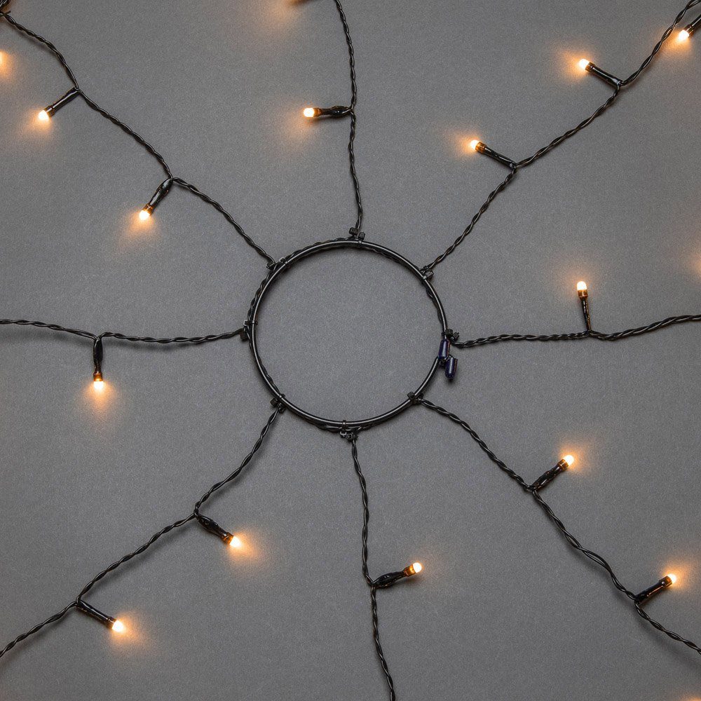 KONSTSMIDE Led-boomverlichting Kerstversiering buiten, kerstversiering, 8 uurs timer Ring Ø 15, 8 strengen à 50 amberkleurige diodes, voorgemonteerd