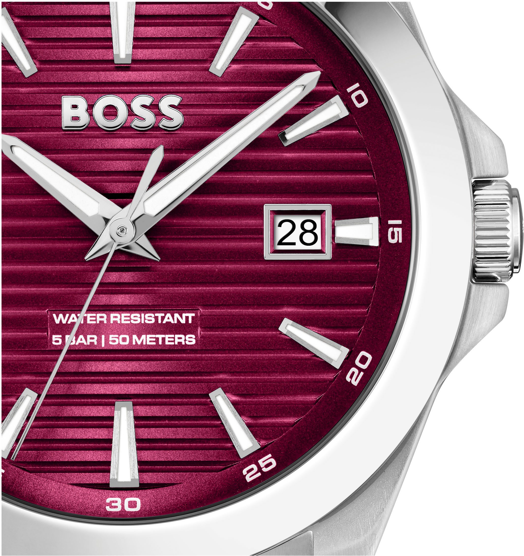 Boss Kwartshorloge Strike Horloge, dameshorloge, herenhorloge, stalen band, analoog, dag