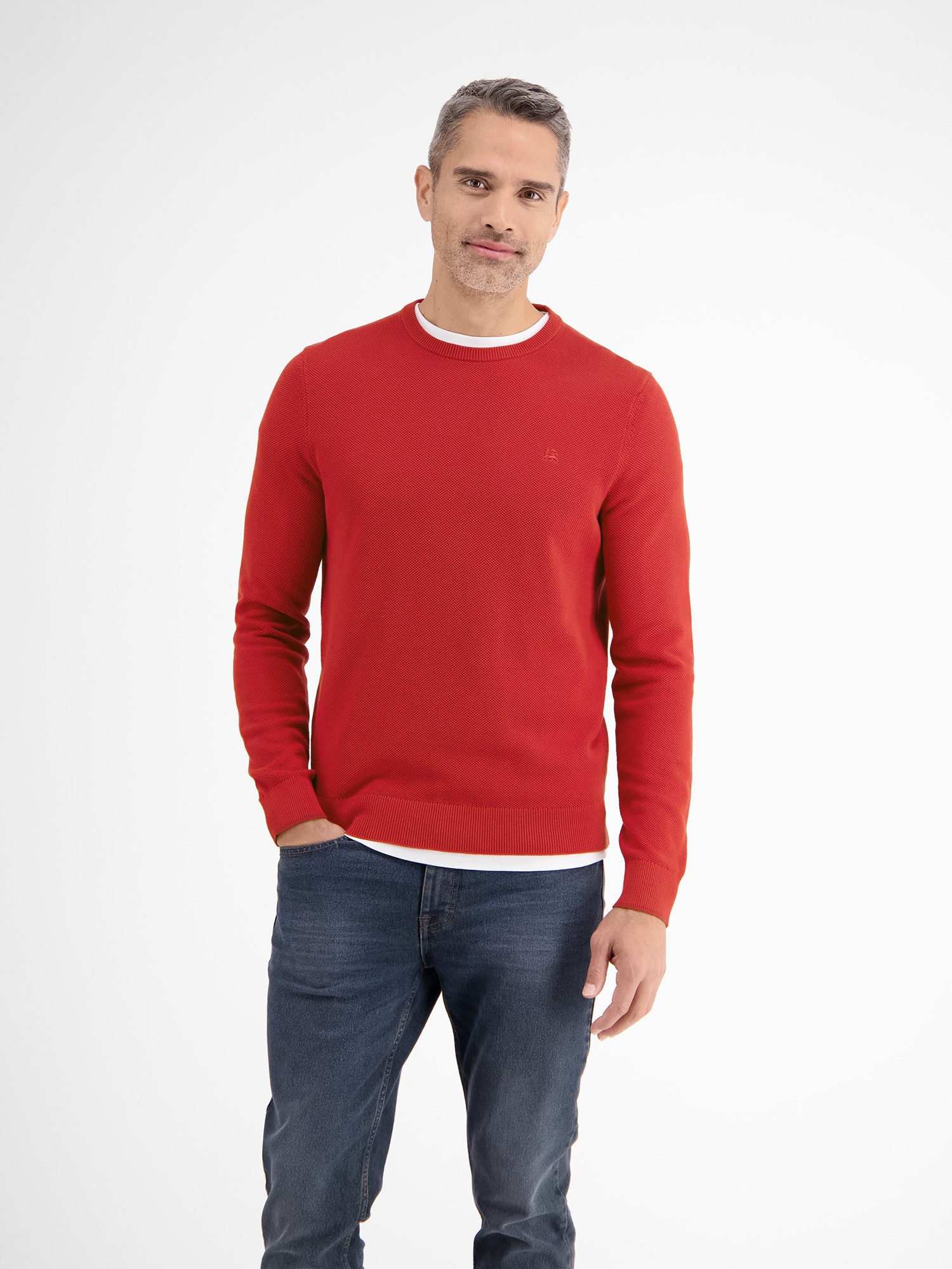 Lerros Gebreide trui LERROS lichte gebreide pullover met smalle ribstructuur