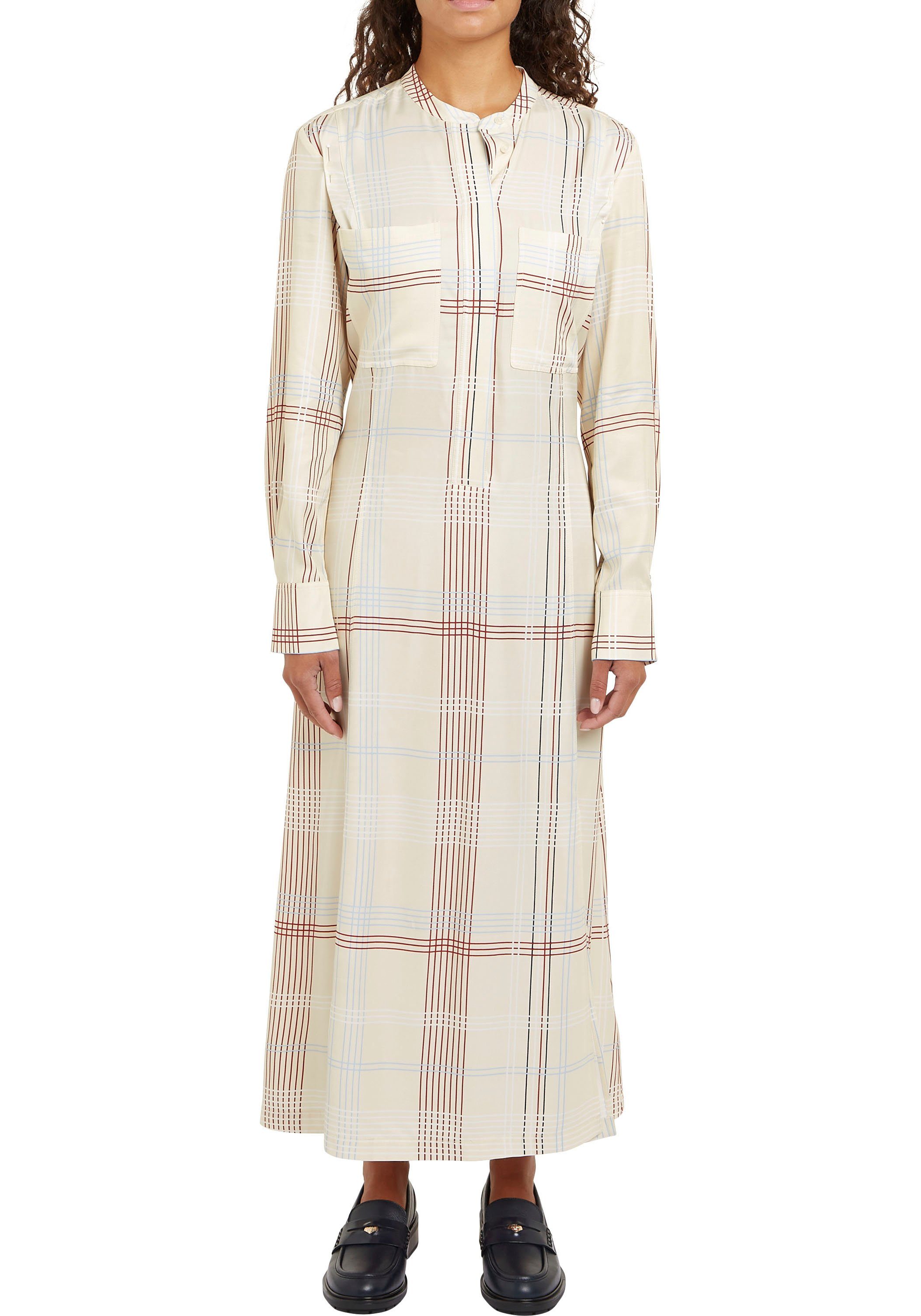 Tommy Hilfiger Blousejurk RWB CHECK FLUID MIDI DRESS (Global Serie TH VROUWEN)