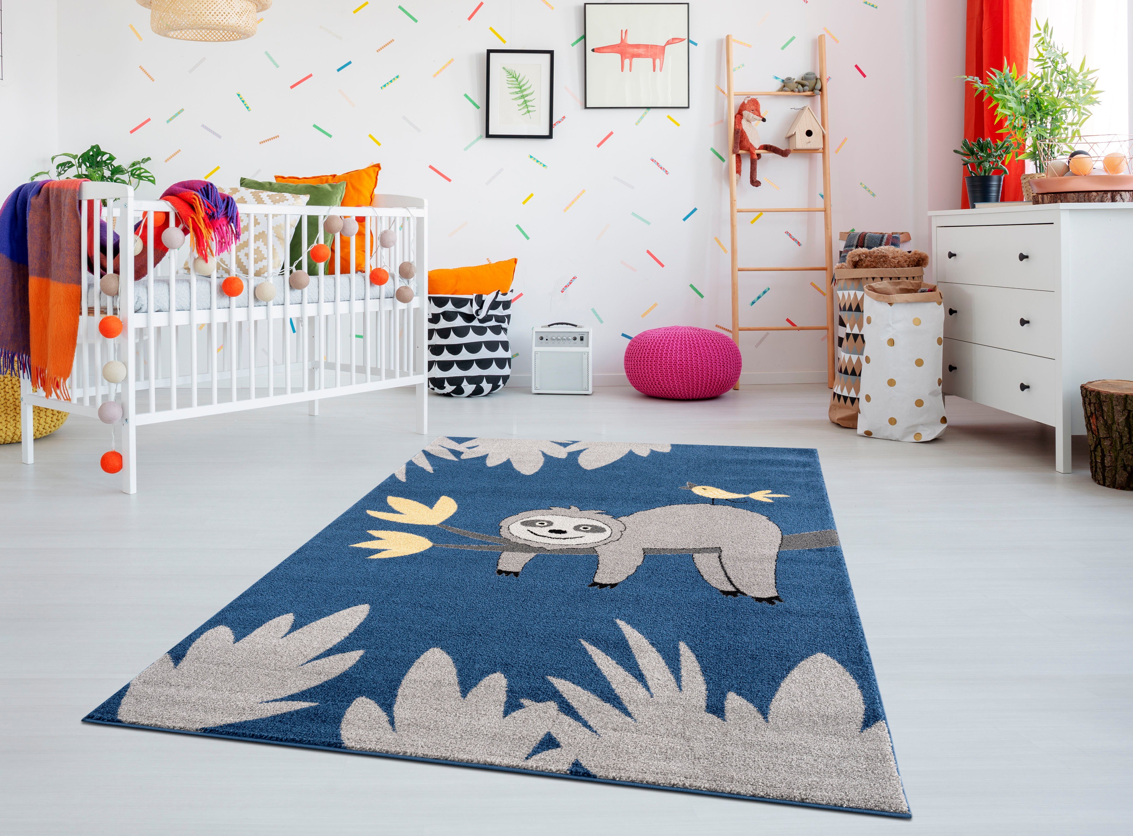 Lüttenhütt Kindervloerkleed Luiaard Korte pool-reversible-vloerkleed, dier, zachte touch