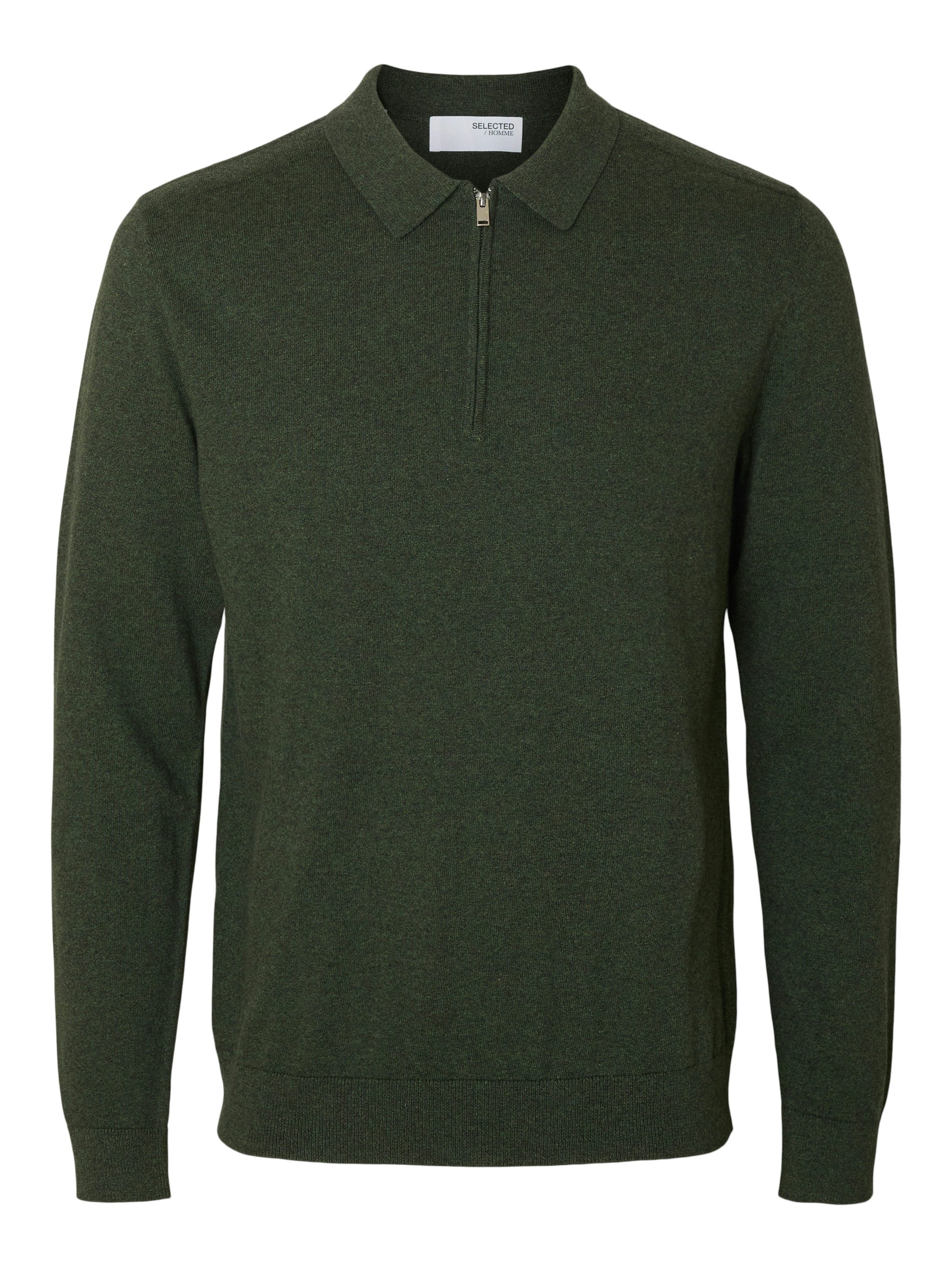 SELECTED HOMME Trui met polokraag SLHBERG LS HALF ZIP POLO NOOS