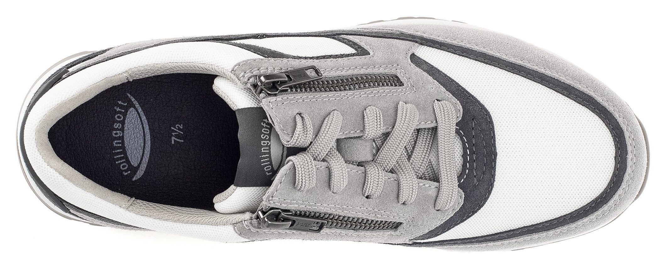 Gabor Rollingsoft Sneakers met sleehak , veterschoen, lage schoen, vrijetijdsschoen, buitenrits, g-breedte