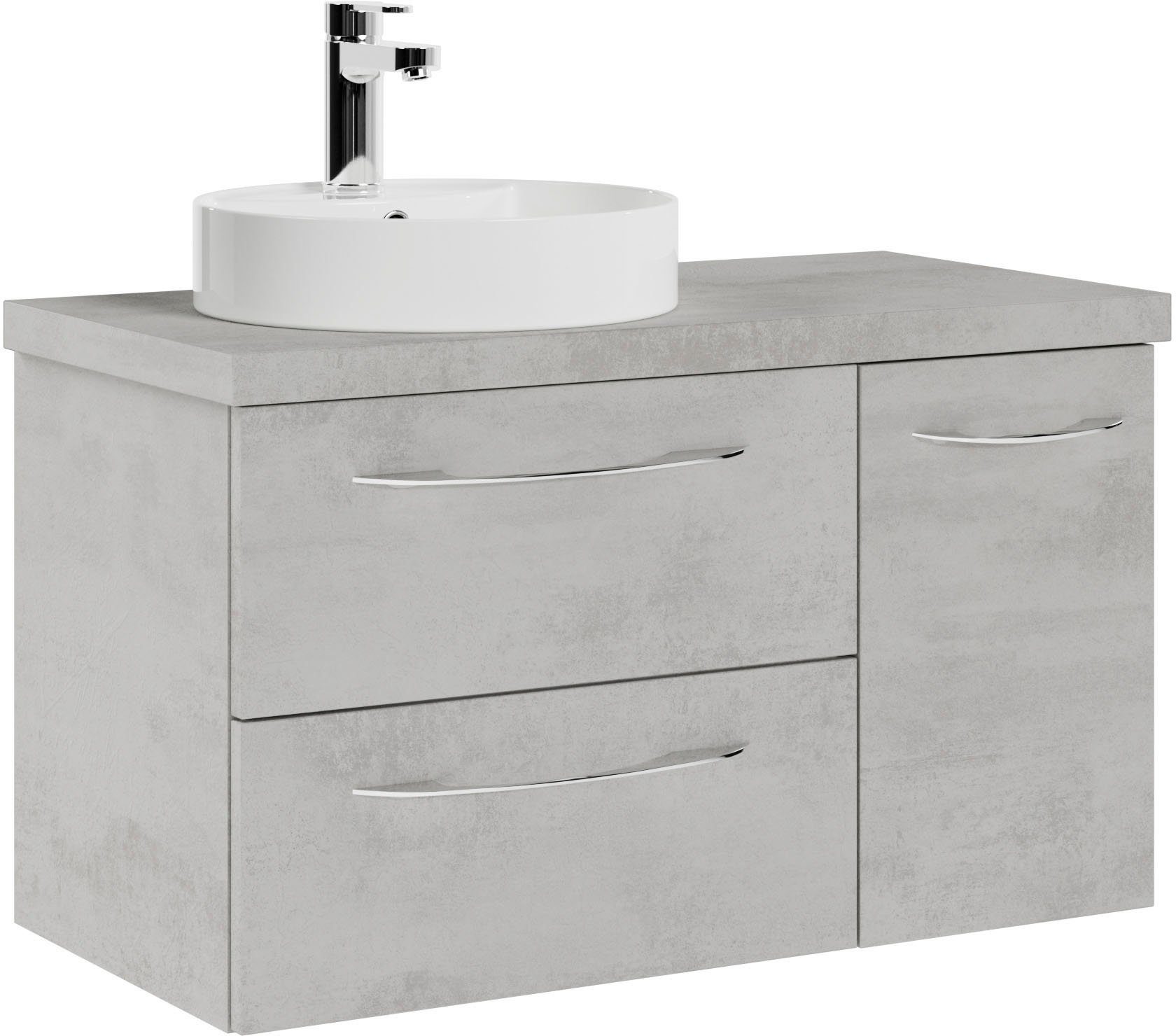 Saphir Wastafelonderkast Serie 4035 keramieken opzetwasbak met onderkast, 88 cm breed