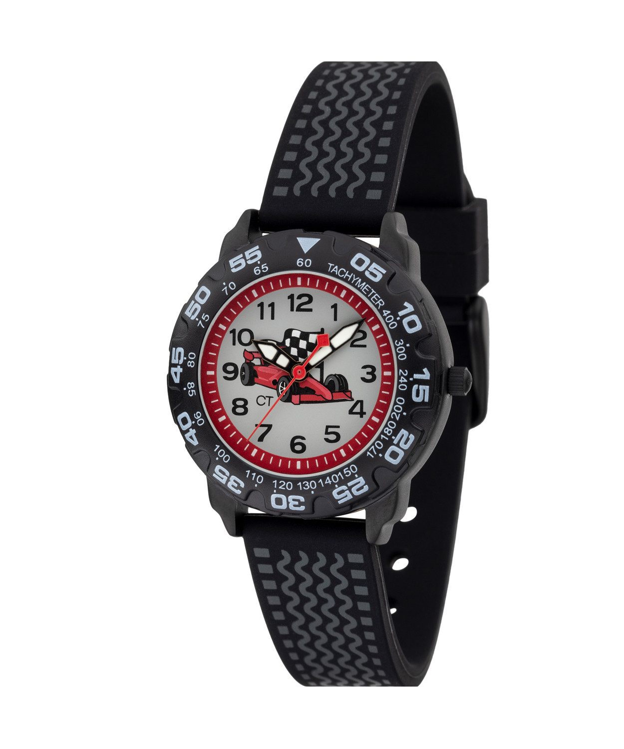 COOL TIME Kwartshorloge The Cool Black Racer Horloge, siliconen armband, kinderhorloge, jongen, analoog