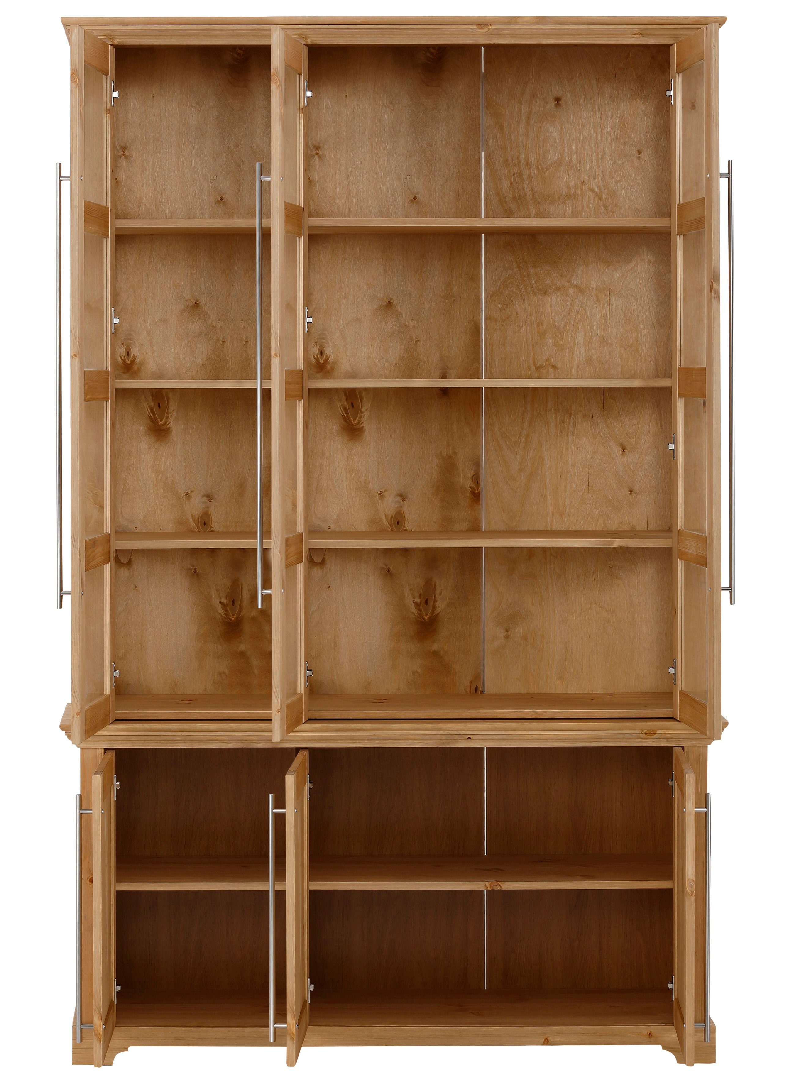Home affaire Vitrinekast Meliss van massieve dennen, fsc® breedte 132 cm
