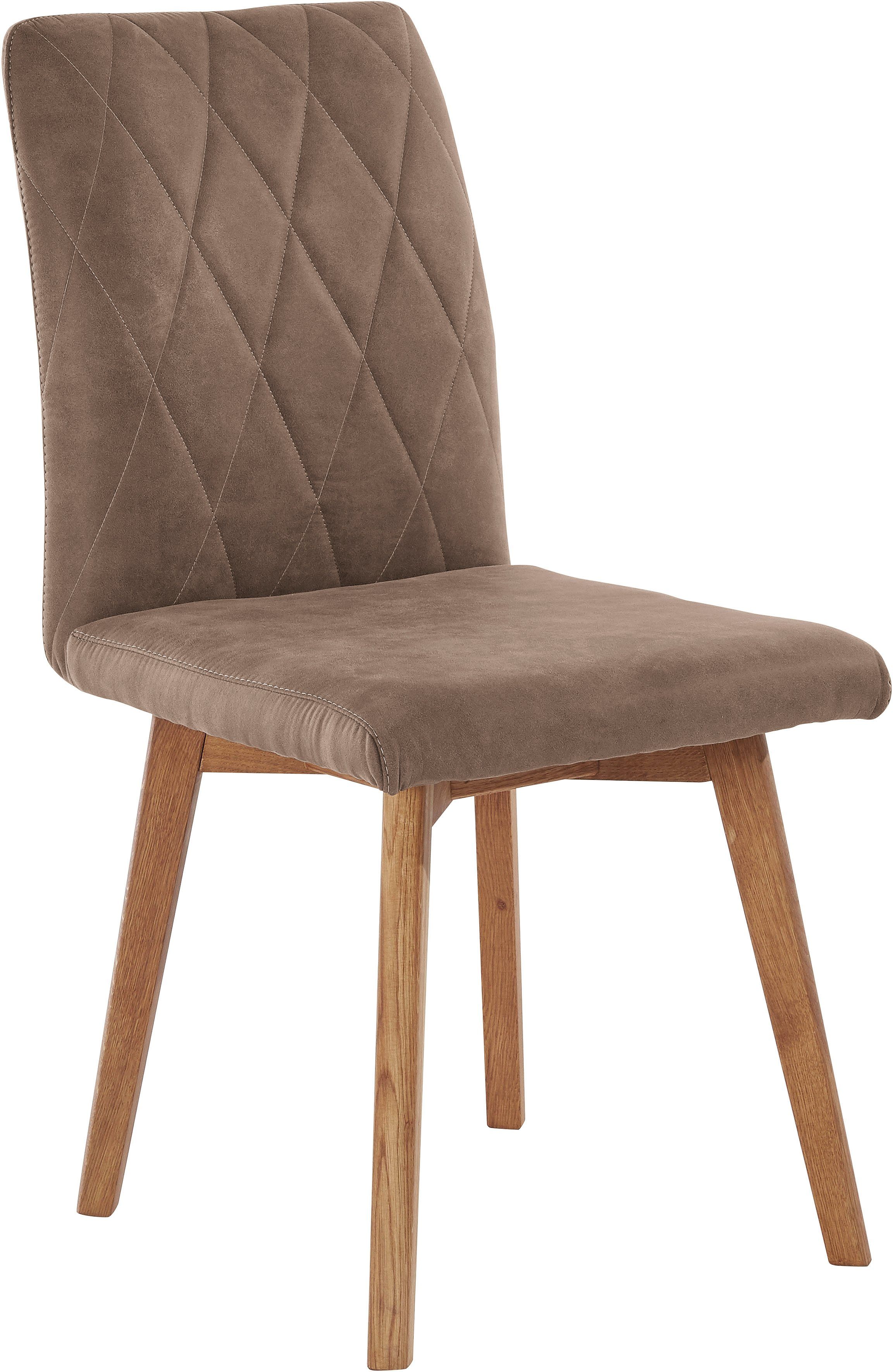 Home affaire Eetkamerstoel Brest Frame van eiken massief hout geolied (2 stuks)