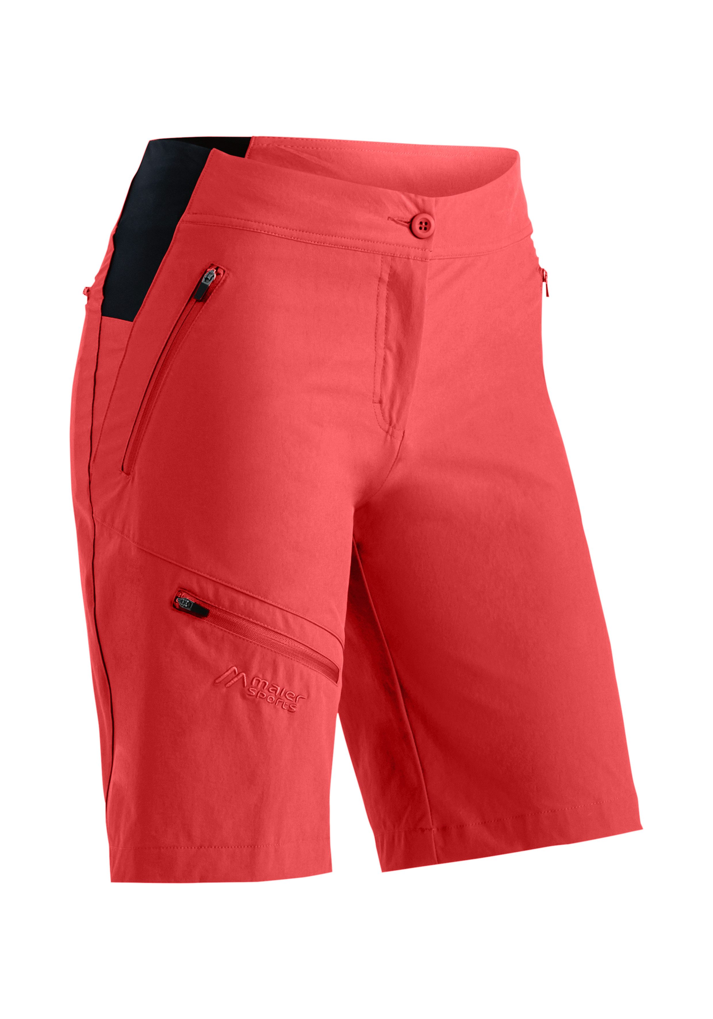 Maier Sports Outdoorbroek Inara Short Vario Dames shorts, korte wandelbroek, outdoorbroek, 4 zakken, regular fit dames broeken maat 38 rood