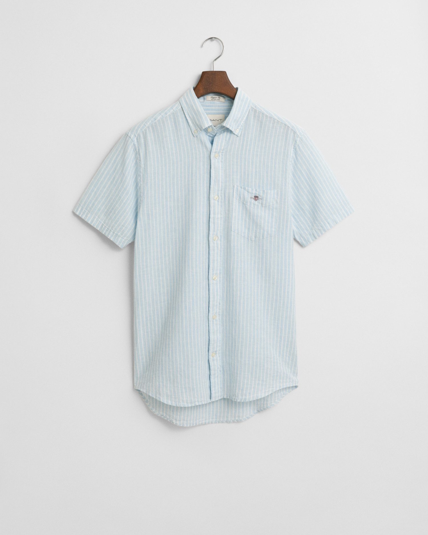 Gant Overhemd met korte mouwen REG COTTON LINEN STRIPE SS SHIRT