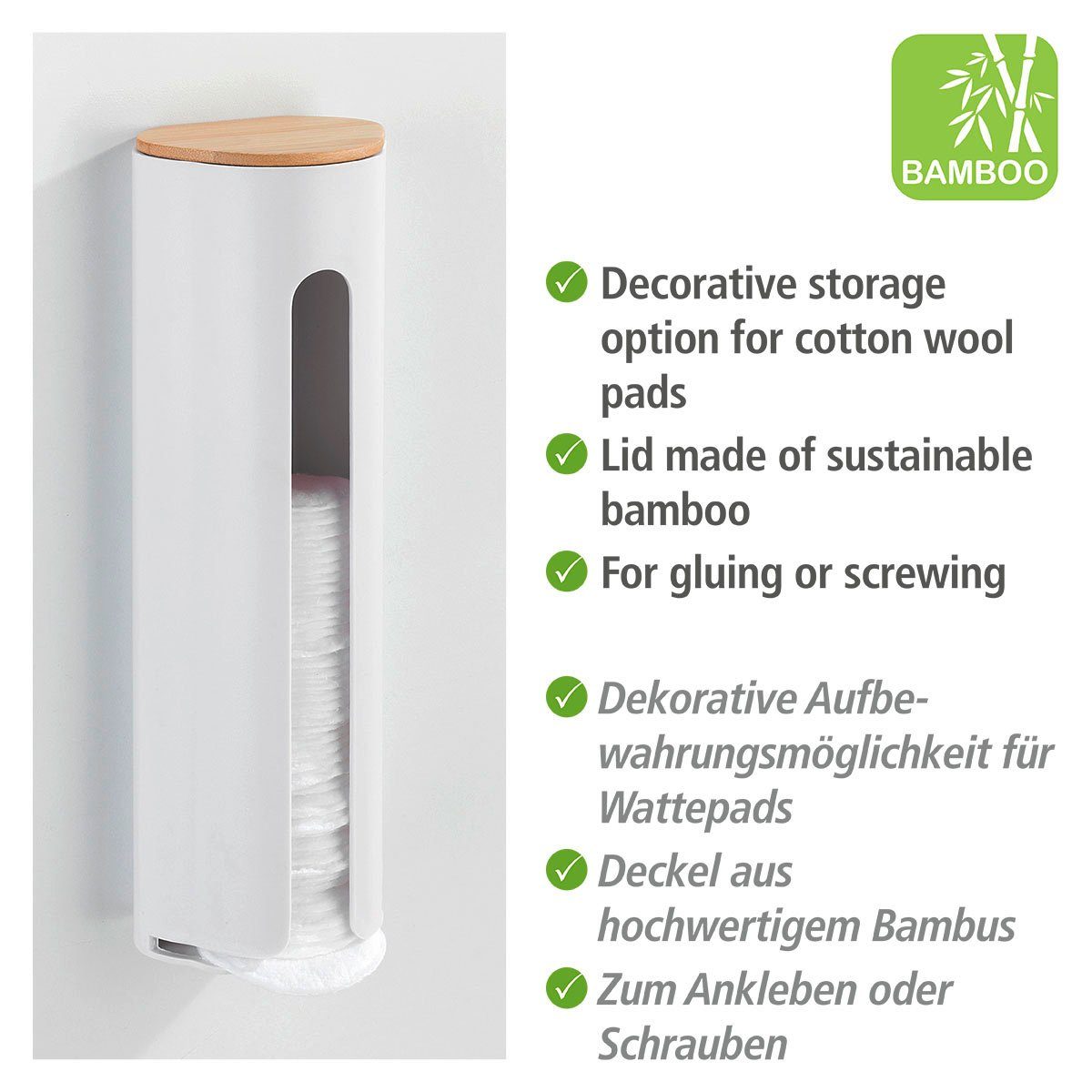 WENKO Badkamerorganizer Laresa met bamboe deksel (1 stuk)