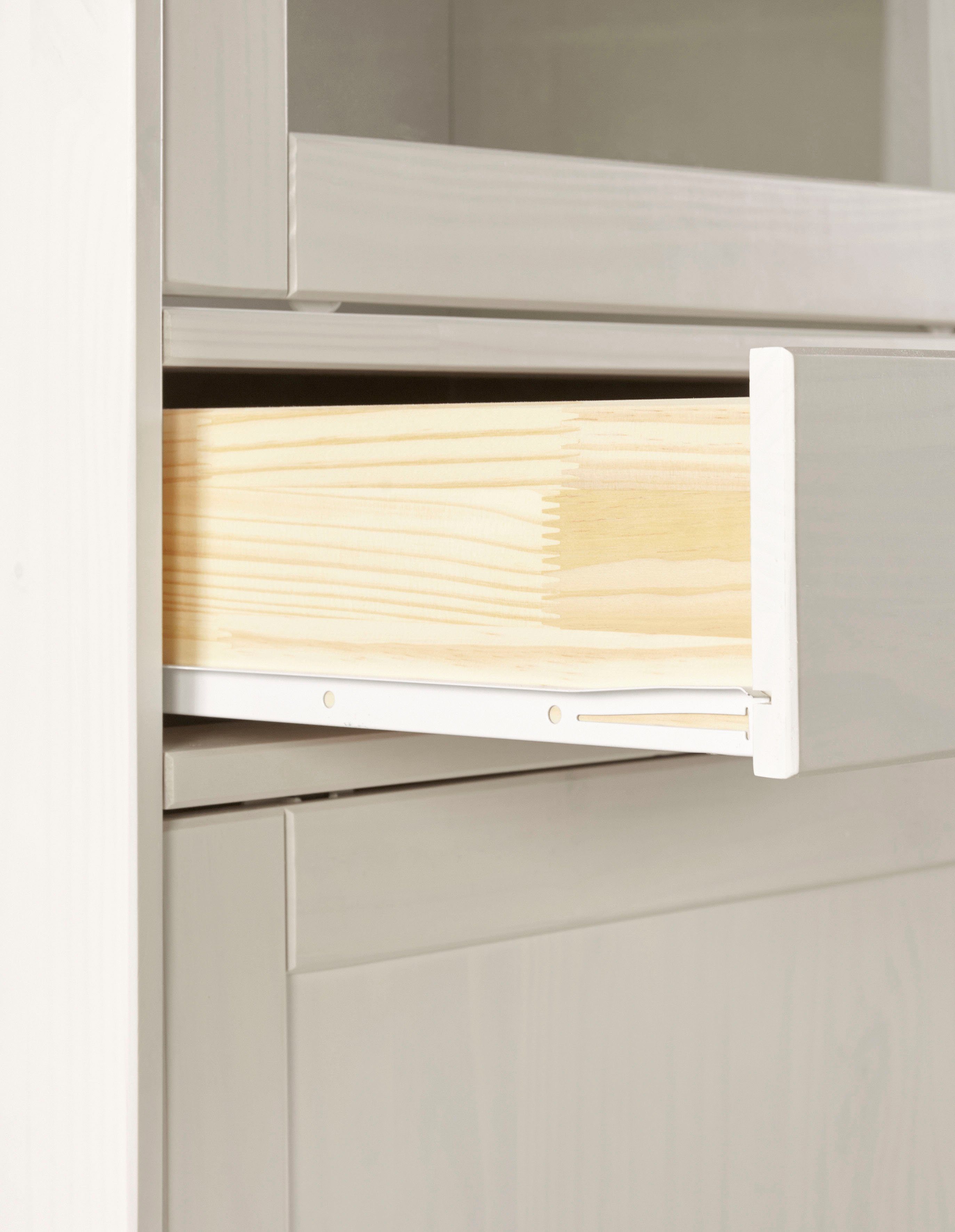Home affaire Highboard Schröder Vitrine van massief dennenhout, breedte 114 cm
