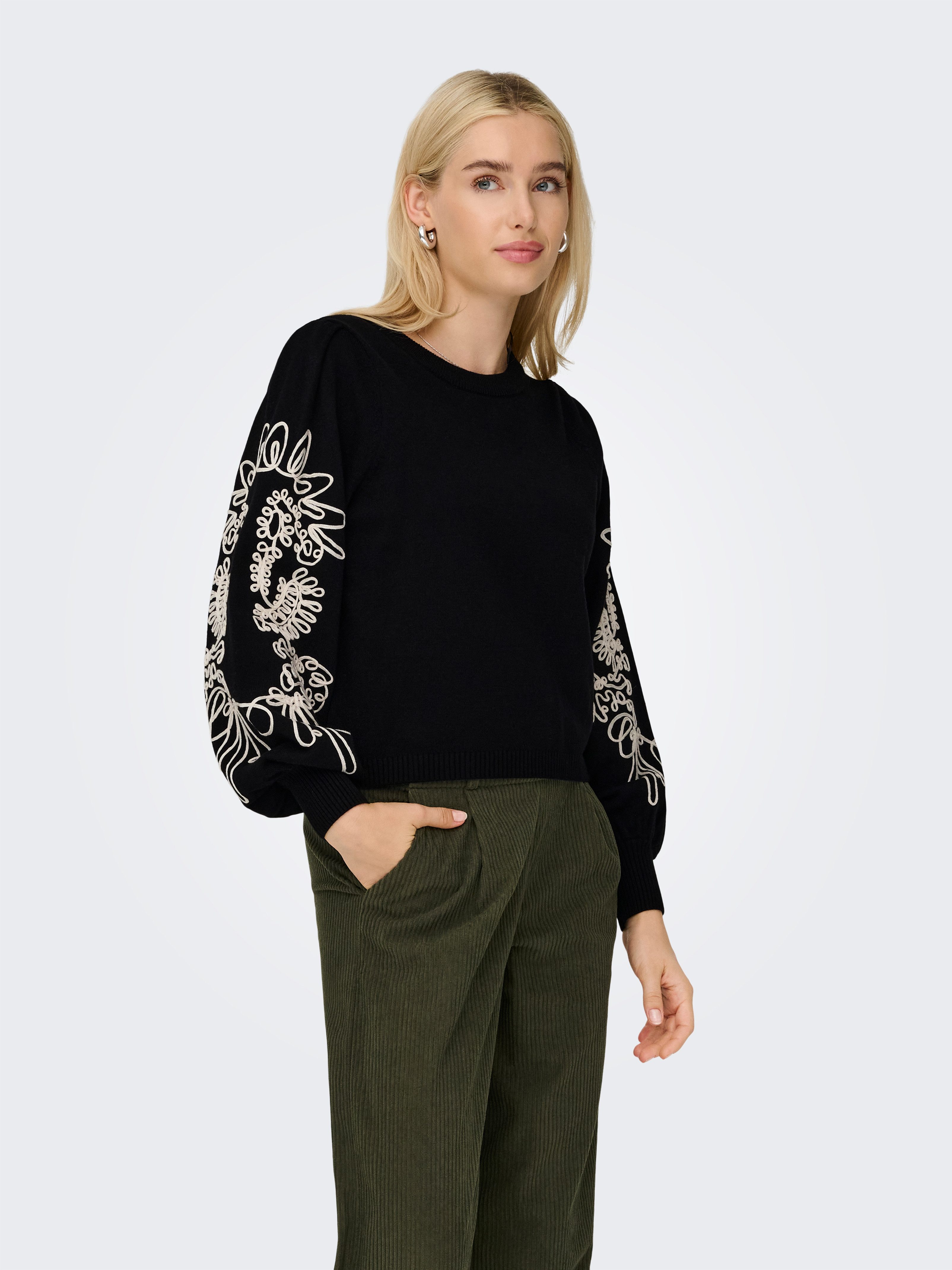 Only Gebreide trui ONLMAGNOLIA LS DETAIL PULLOVER KNT NOOS