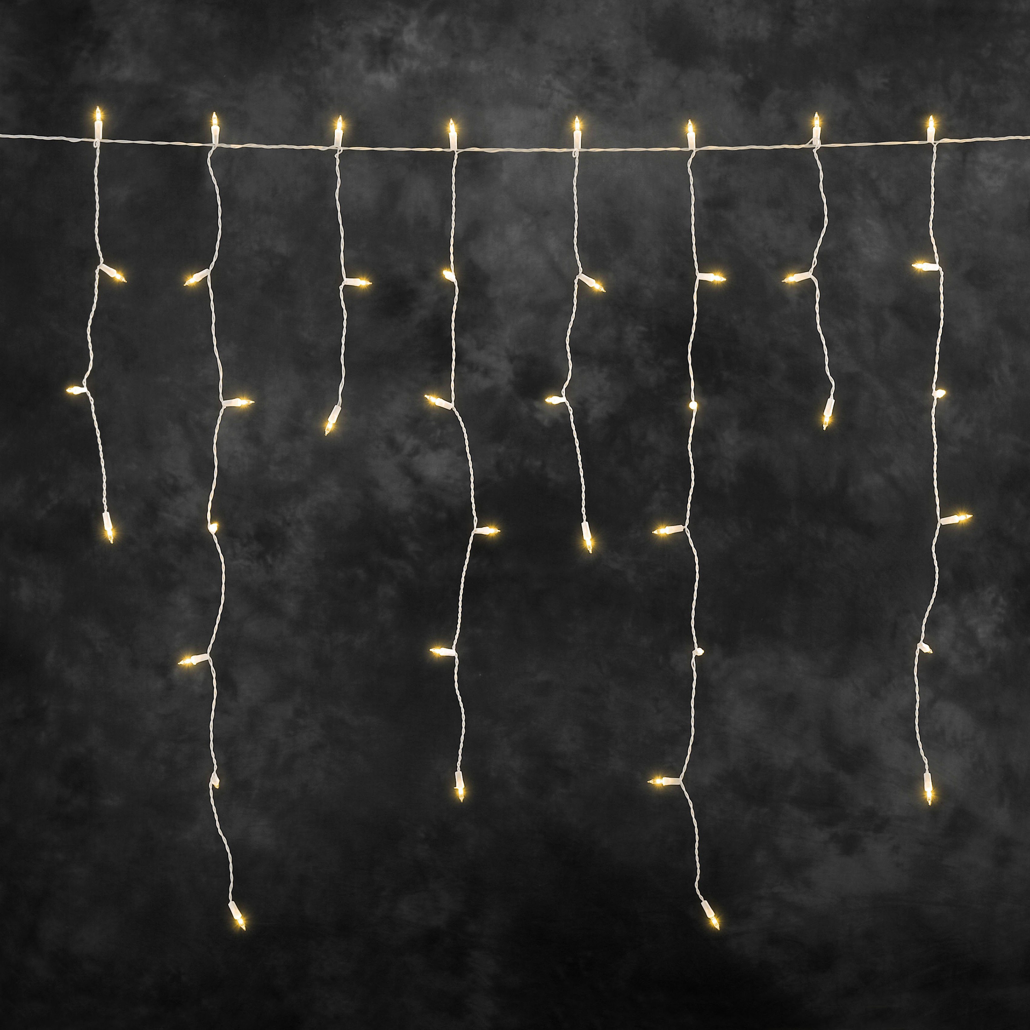 KONSTSMIDE Led-lichtgordijn Kerstversiering buiten Led ijsregen lichtgordijn, 200 amberkleurige dioden (1 stuk)