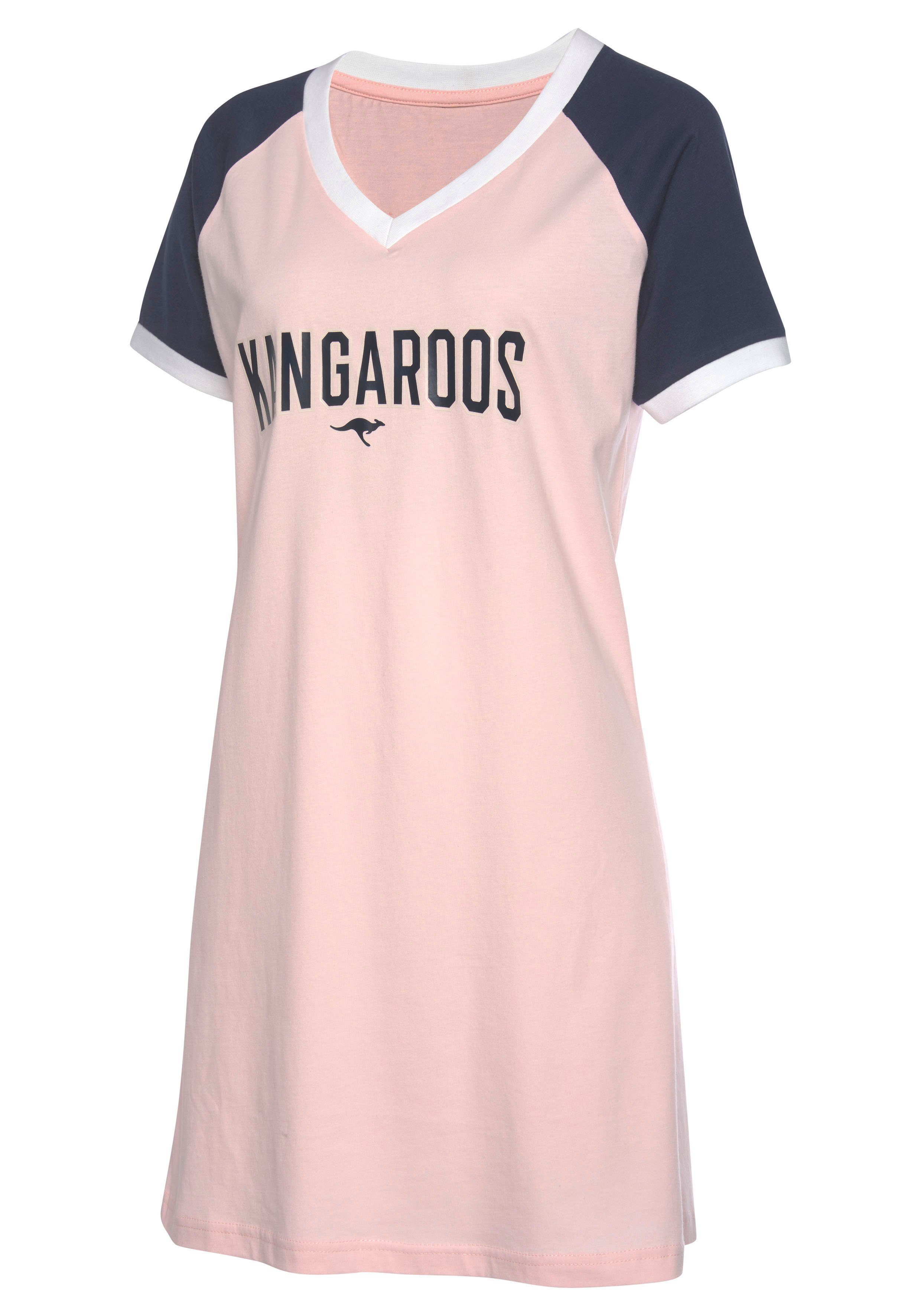 KangaROOS Big-shirt met contrastkleurige raglanmouwen