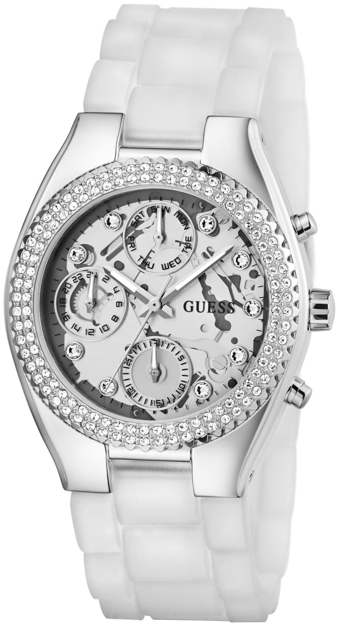 Guess Multifunctioneel horloge JELLY Quartzhorloge, horloge, damenuur, datum, 12/24-uurs weergave