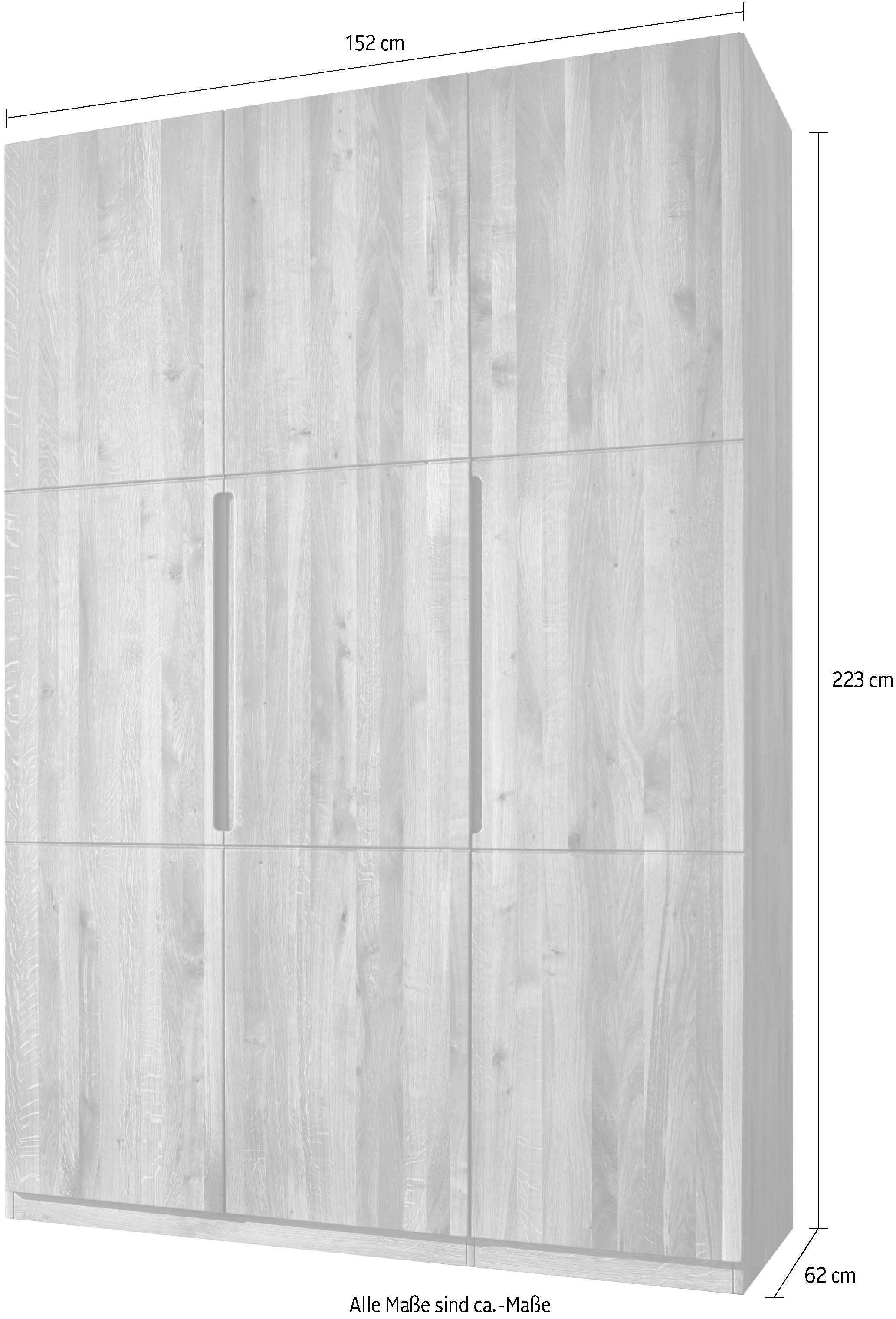 Home affaire Kledingkast Azelie, van wilde eik Massief houten kledingkast, in 50 cm raster planbaar