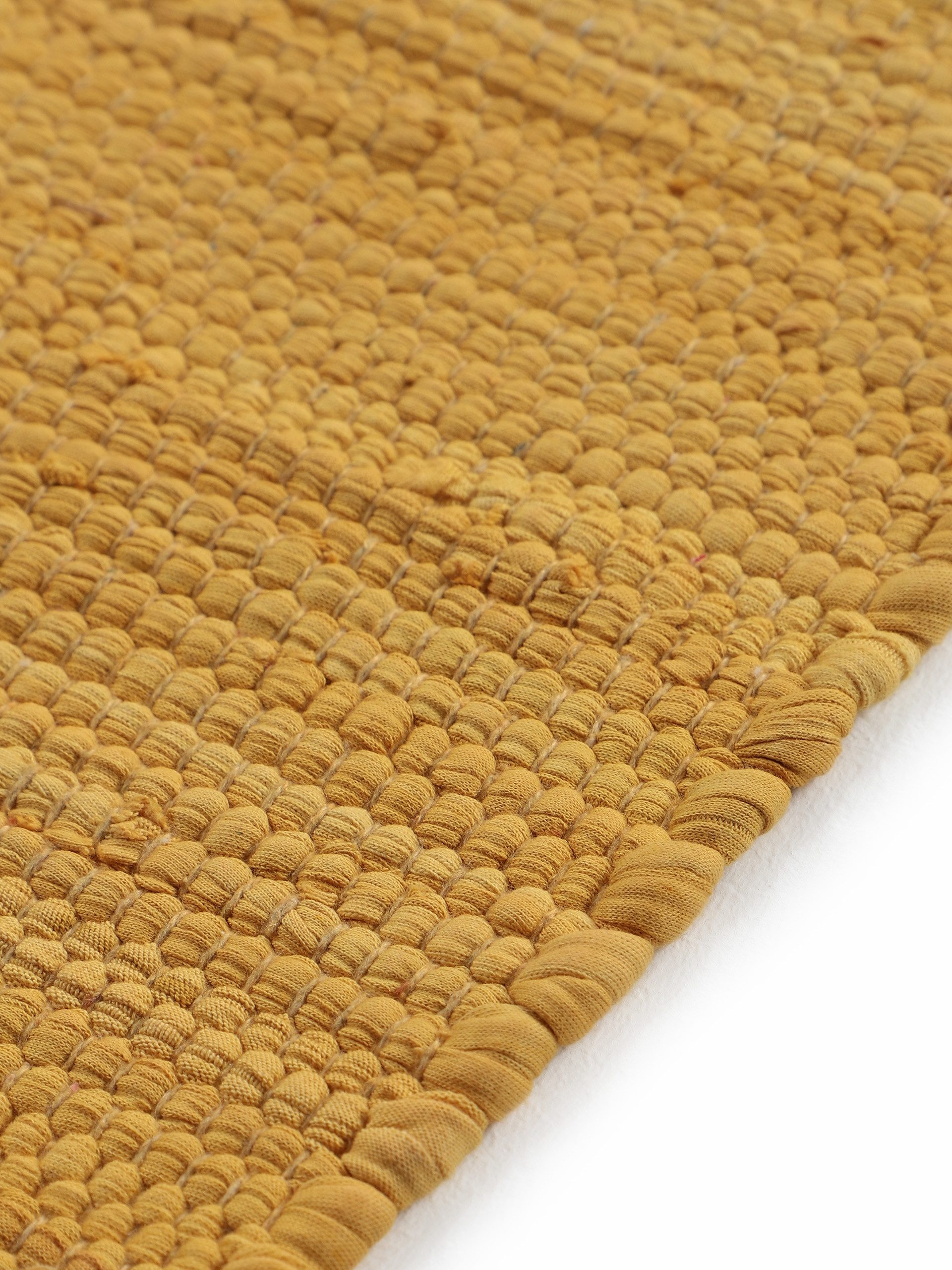 carpetfine Vloerkleed Kelim Chindi uni Tweezijdig te gebruiken kleed, puur katoen, met de hand geweven, unikleuren, met franje