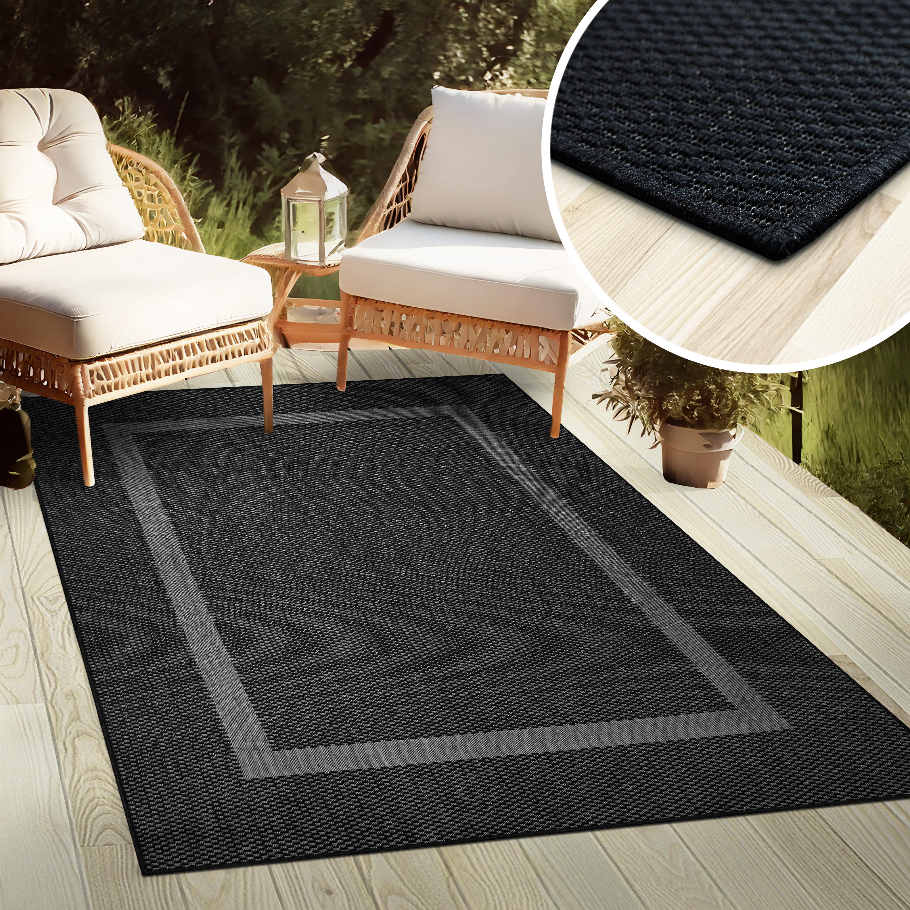 my home Vloerkleed Venetië rand is ook als loper verkrijgbaar Geschikt voor binnen en buiten, sisal-look, weerbestendig & uv-bestendig