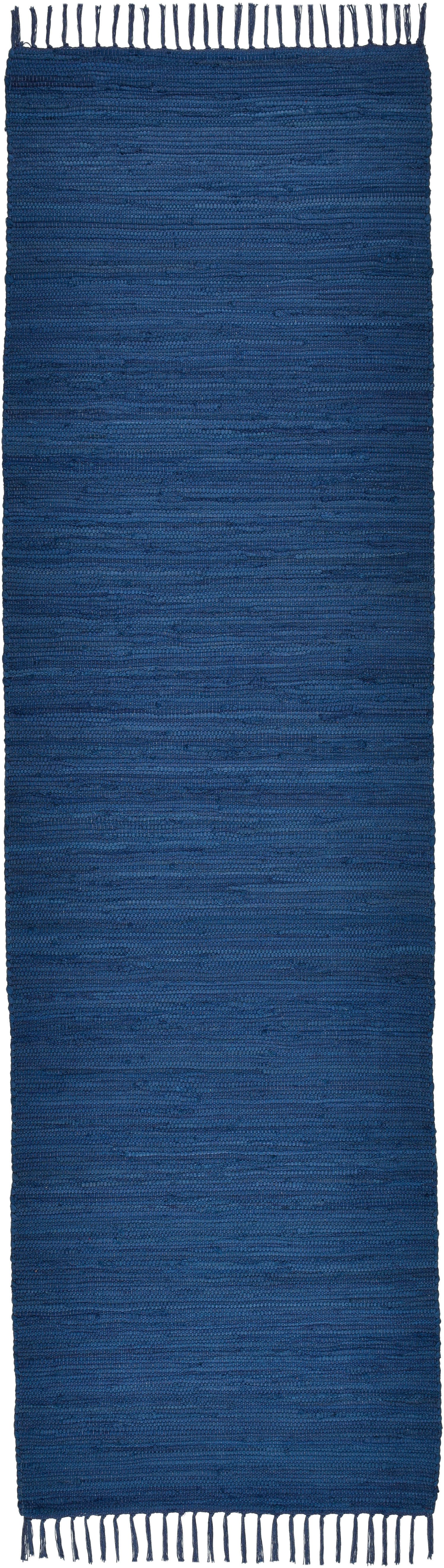 THEKO Vloerkleed Happy Cotton Handgeweven vloerkleed, platweefsel, puur katoen, met de hand geweven, met franje