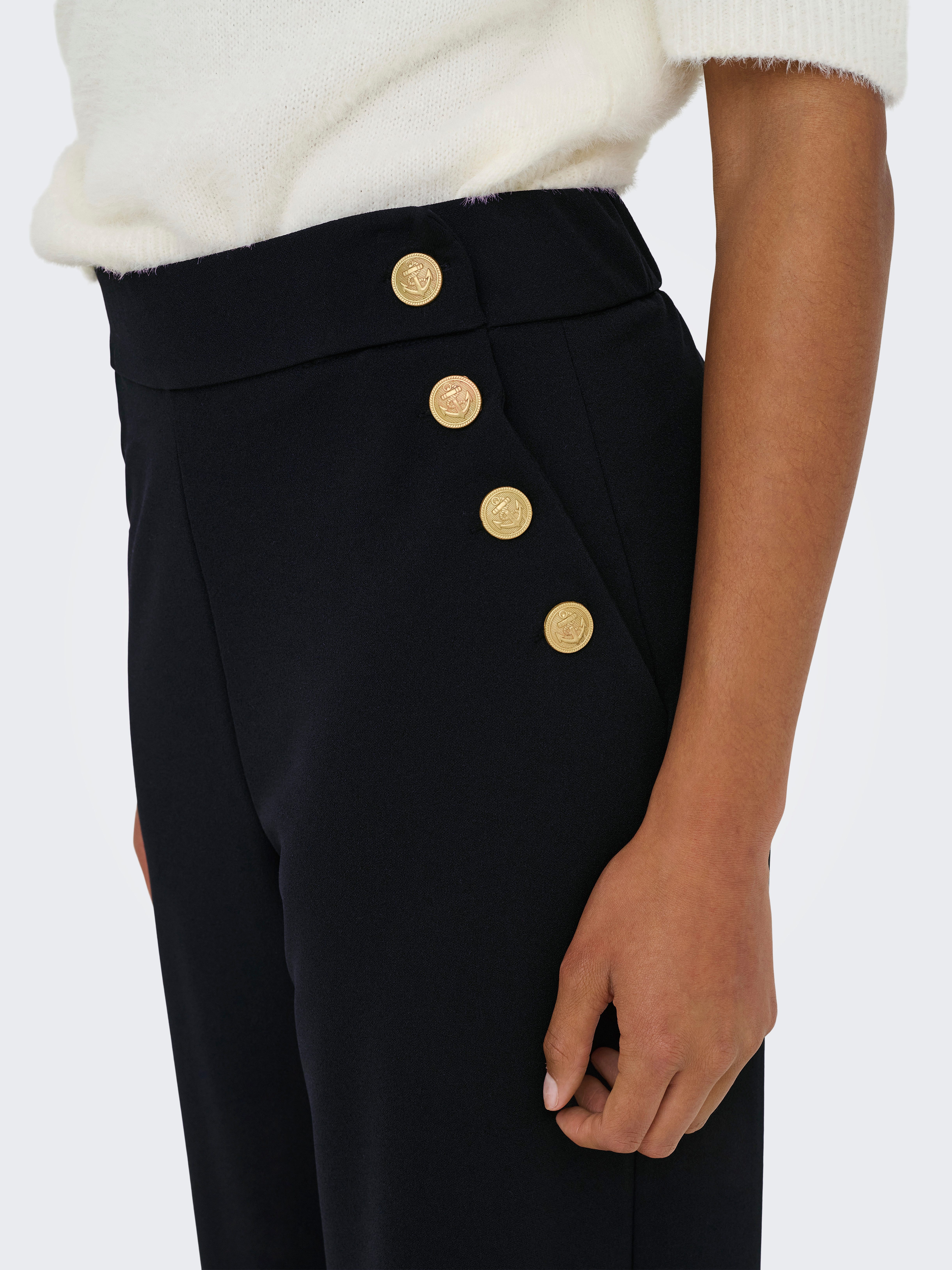 Only Comfortbroek ONLRINA BUTTON PANT JRS NOOS