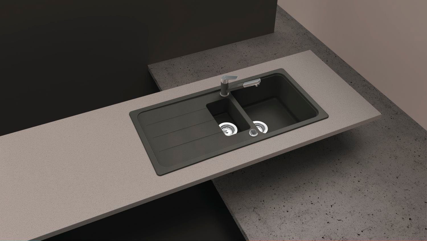 Schock Granieten spoelbak Formhaus met uitlekbak
