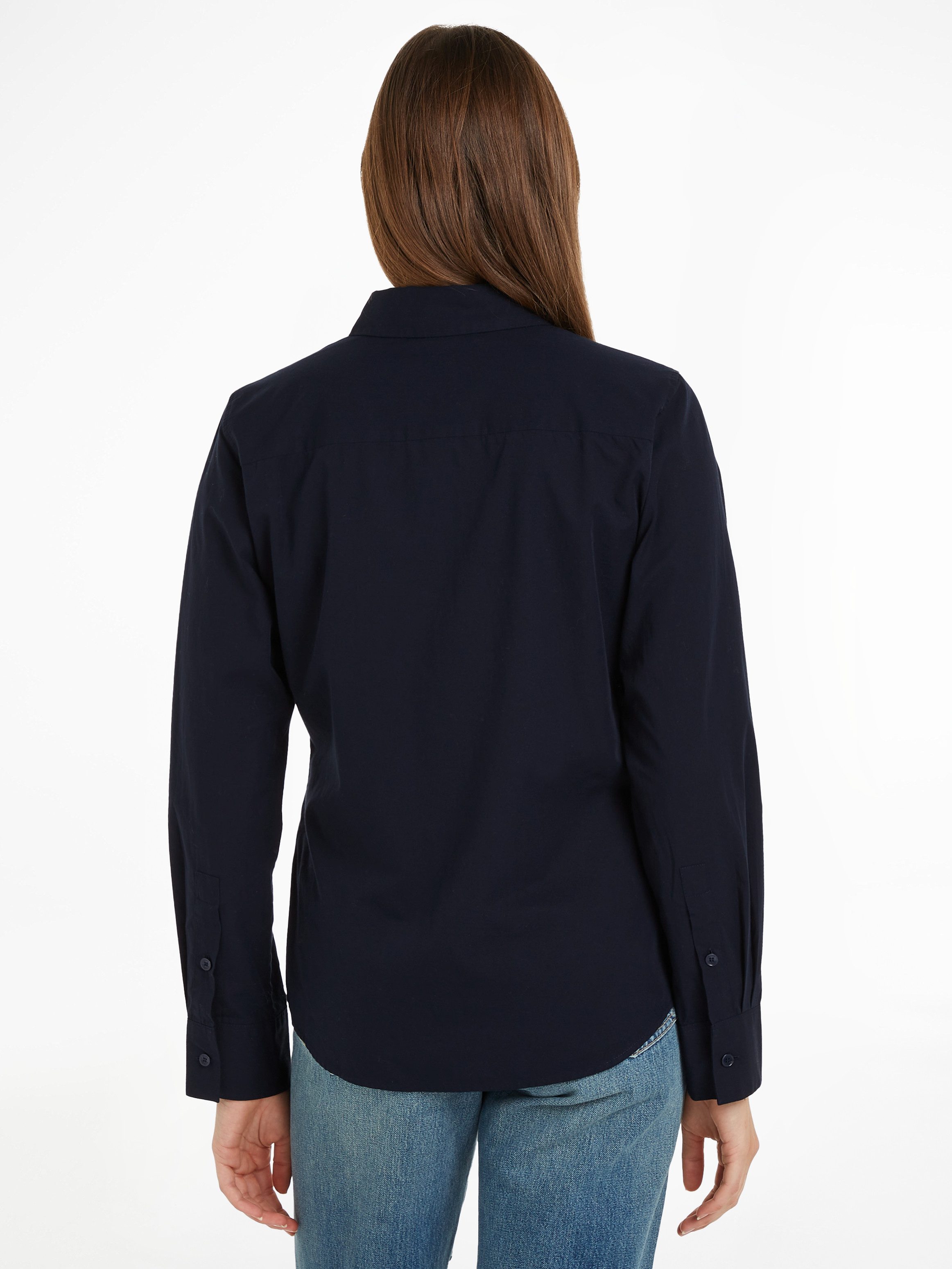 Tommy Hilfiger Overhemdblouse ESS POPLIN REGULAR SHIRT met popeline, geborduurd tommy hilfiger logo