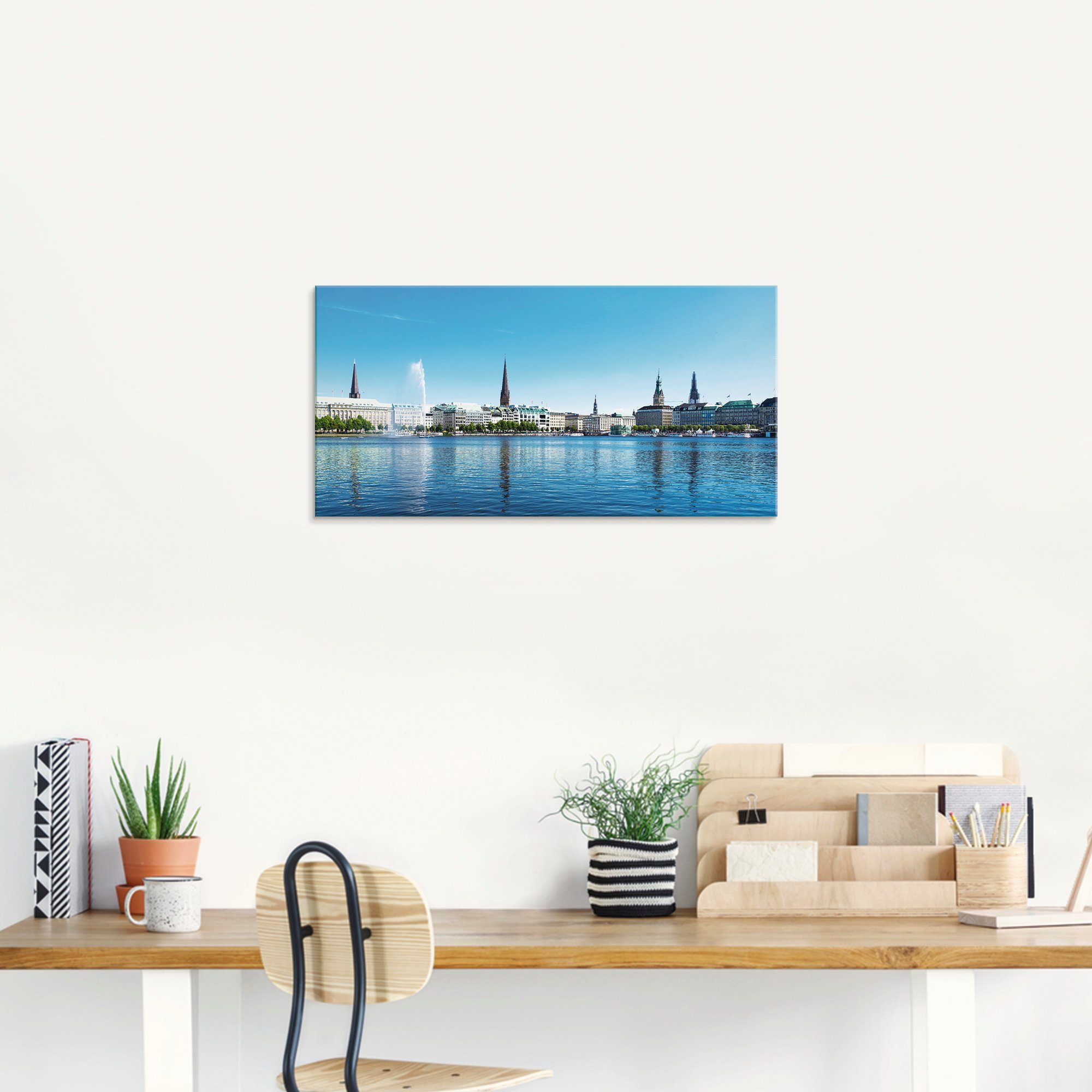 Artland Print op glas Hamburg Alsterpanorama