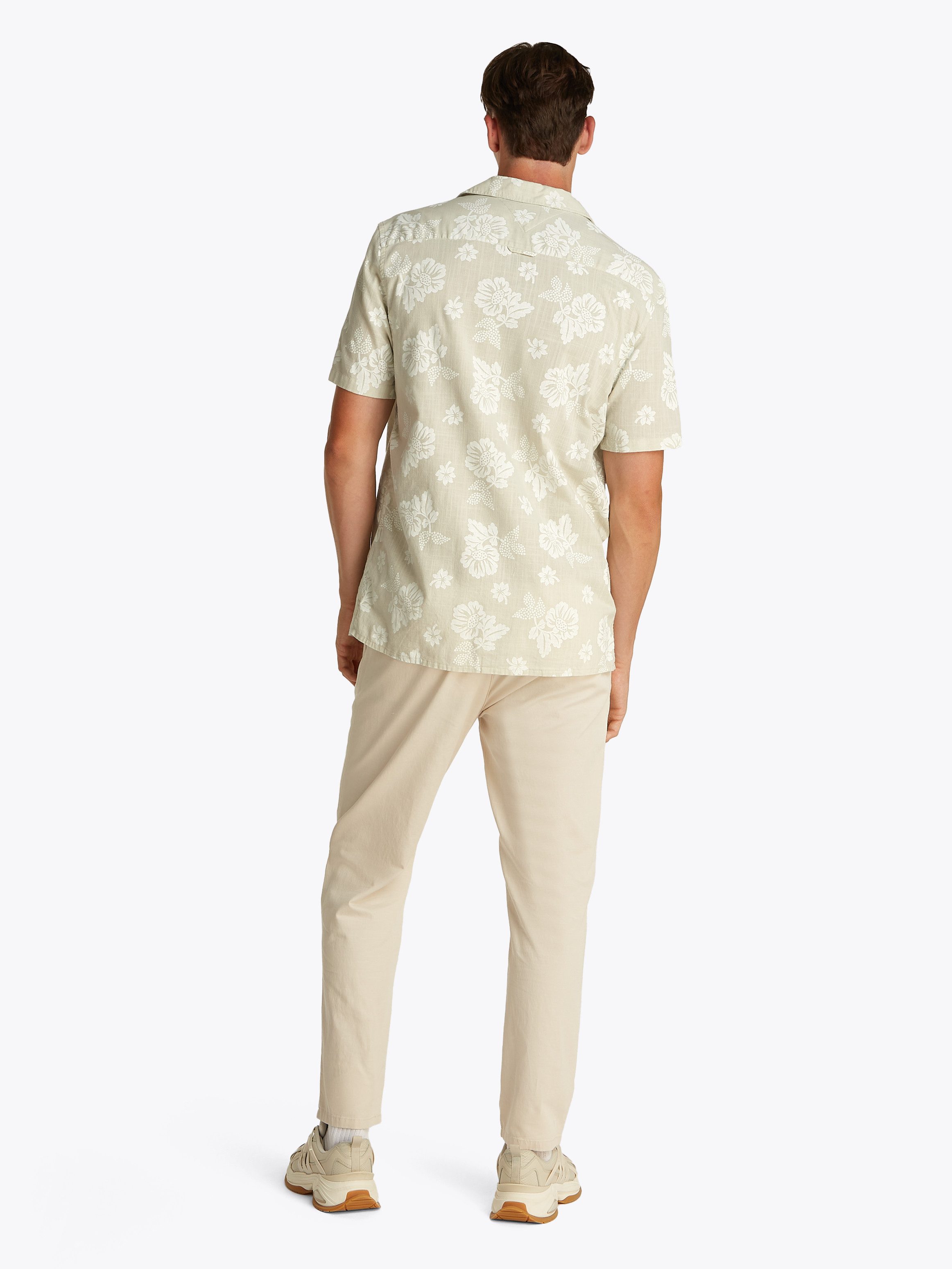 TOMMY JEANS Overhemd met korte mouwen TJM REG SLUB AOP SS SHIRT EXT