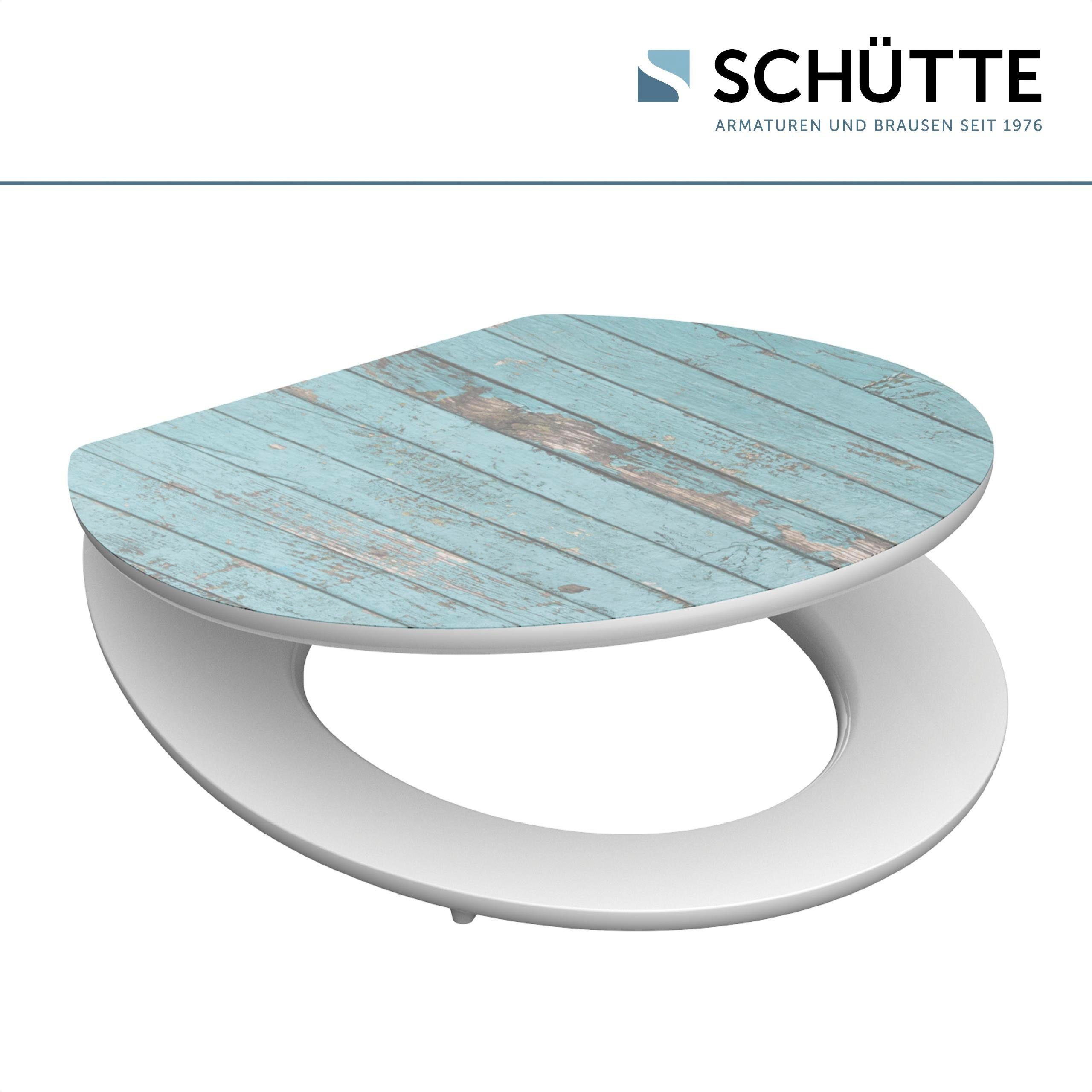 Schütte Toiletzitting Blue Wood High gloss met houten mdf-kern, met softclosemechanisme