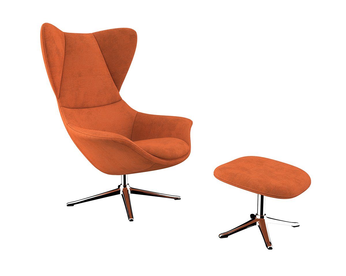 FLEXLUX Oorfauteuil Stilo relaxstoel, TV-stoel Solitaire, stijlicoon, draaibaar, aluminium basis