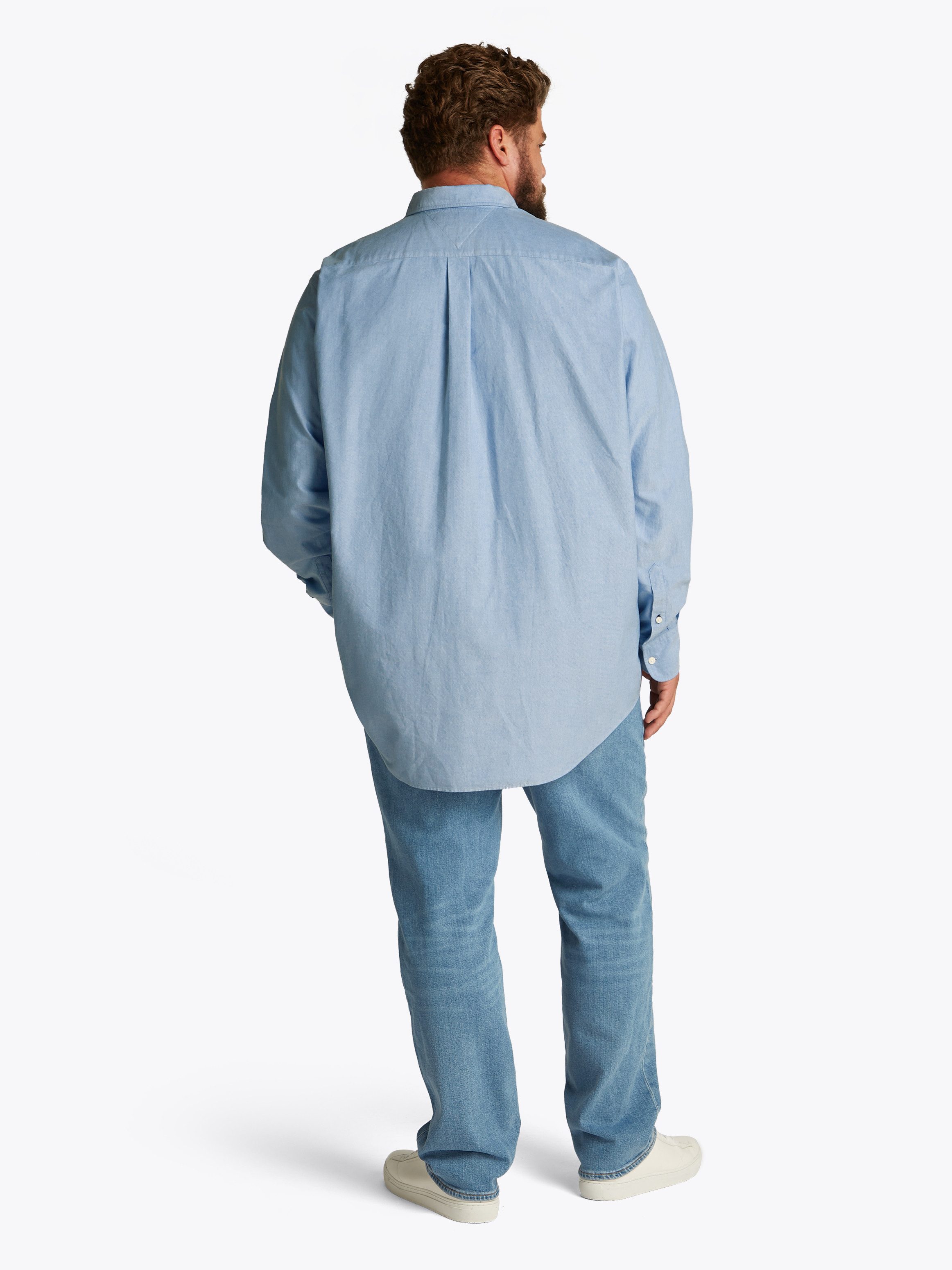 Tommy Hilfiger Overhemd met lange mouwen BT-SOLID HERITAGE OXFORD S-B in grote maten logoborduring