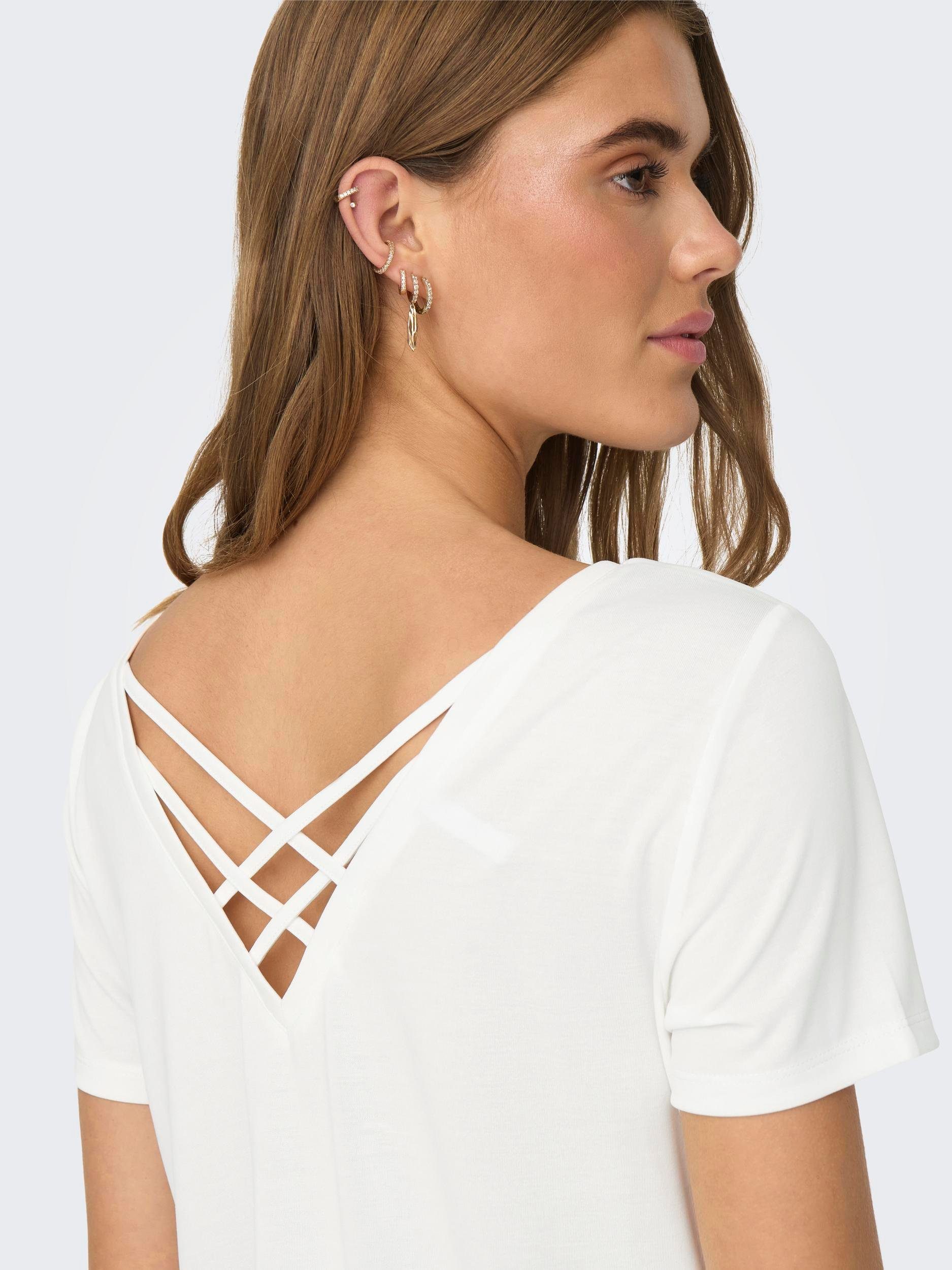Only Shirt met korte mouwen ONLFREE LIFE S/S CROSS BACK TOP BOX JRS