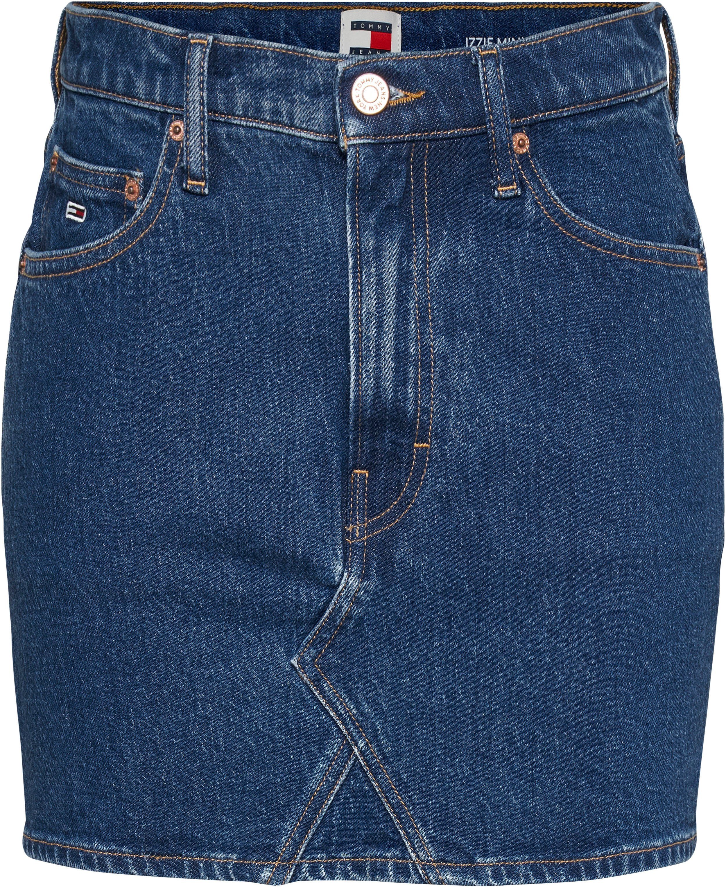 TOMMY Jeans rok Izzie Webrok met Tommy Jeans merklabel