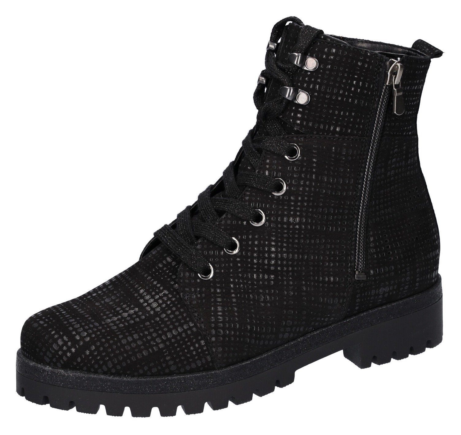 Waldläufer Veterlaarsjes Hanako lace-up boots, comfort boots, with two zippers, h-width