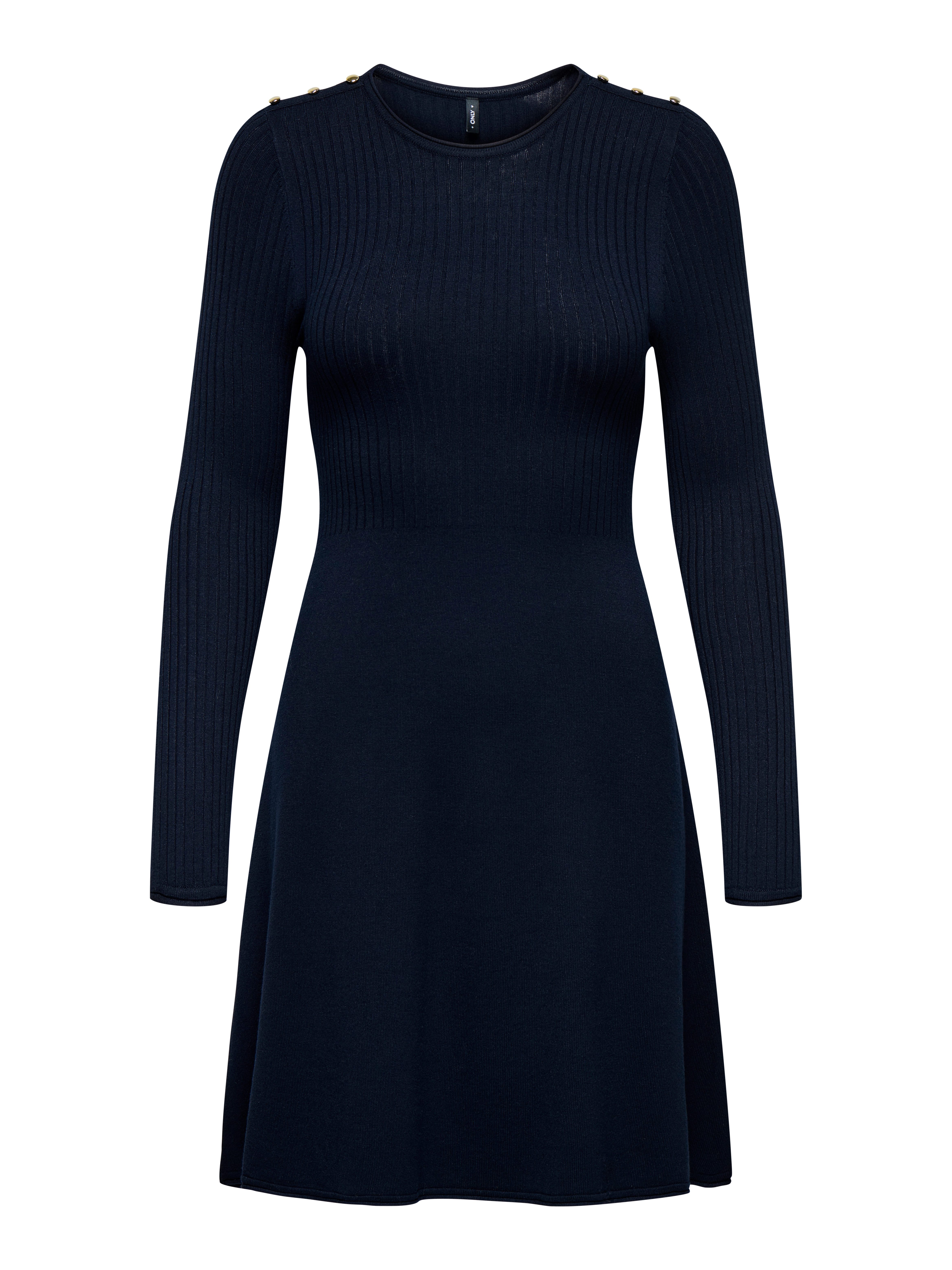 Only Midi-jurk ONLMILA SL BUTTON O-NECK DRESS EX KNT