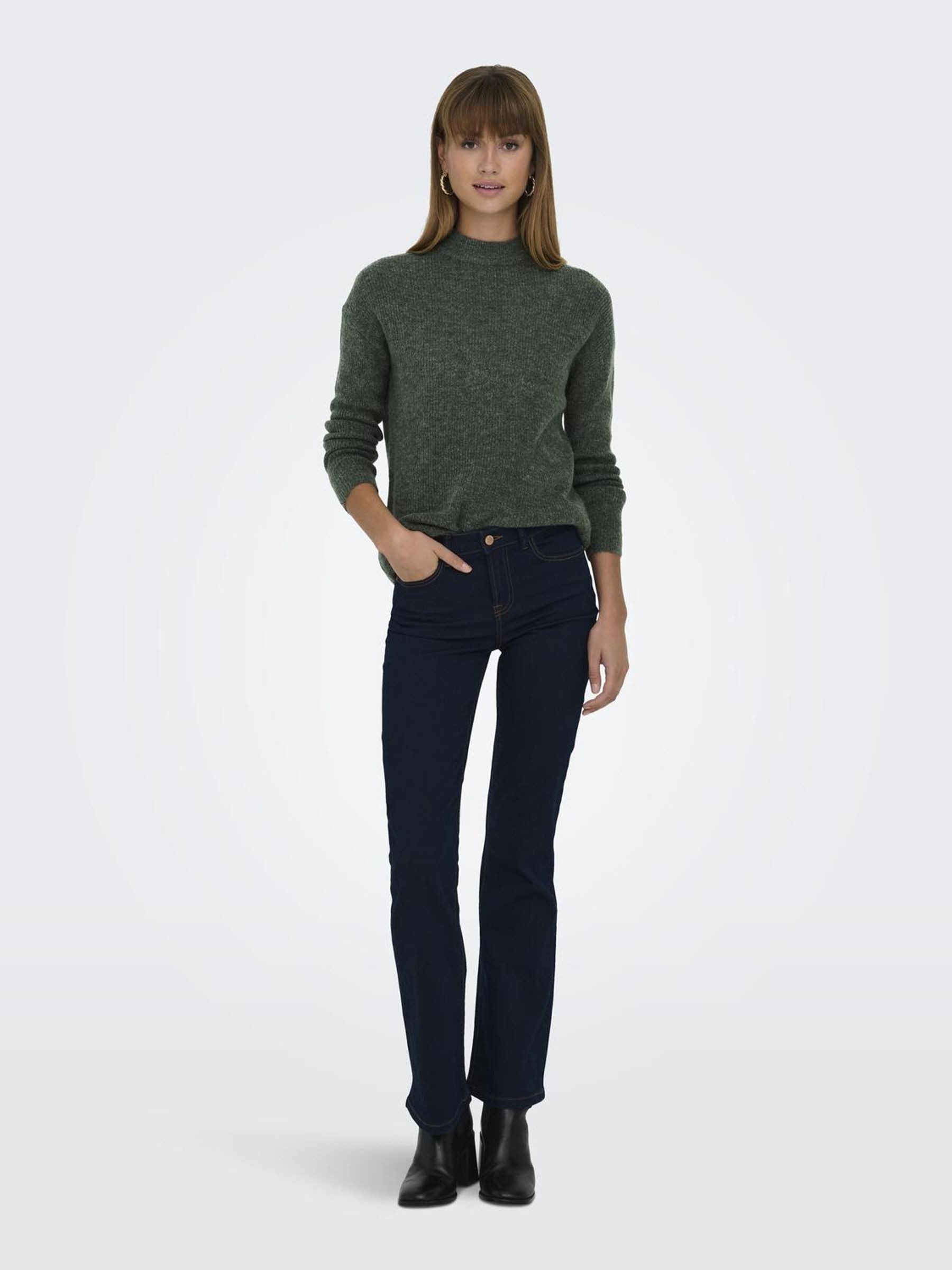 Only Gebreide trui ONLCAMILLA O-NECK L S PULLOVER KNT