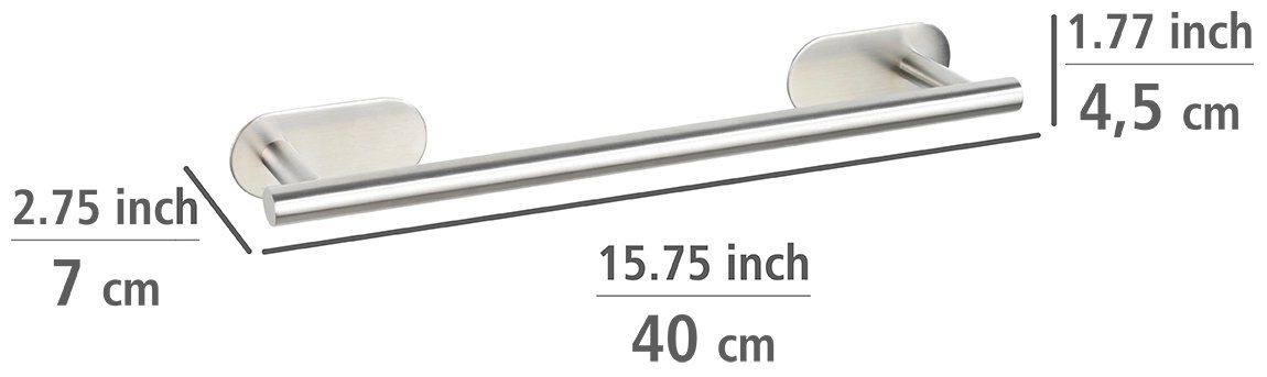 WENKO Handdoekhouder Orea mat Bxdxh: 40x7x4,5 cm, bevestigen zonder boren