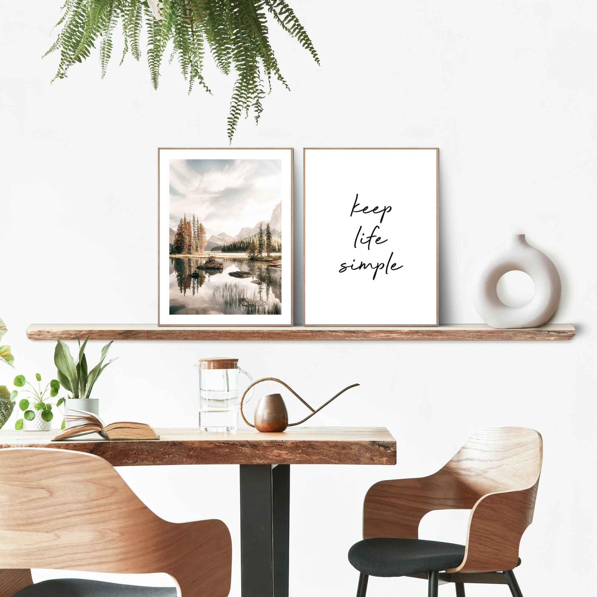 Reinders! Artprint Levensstijl wijsheid - vrijheid - citaat - natuur - bergen (2-delig)