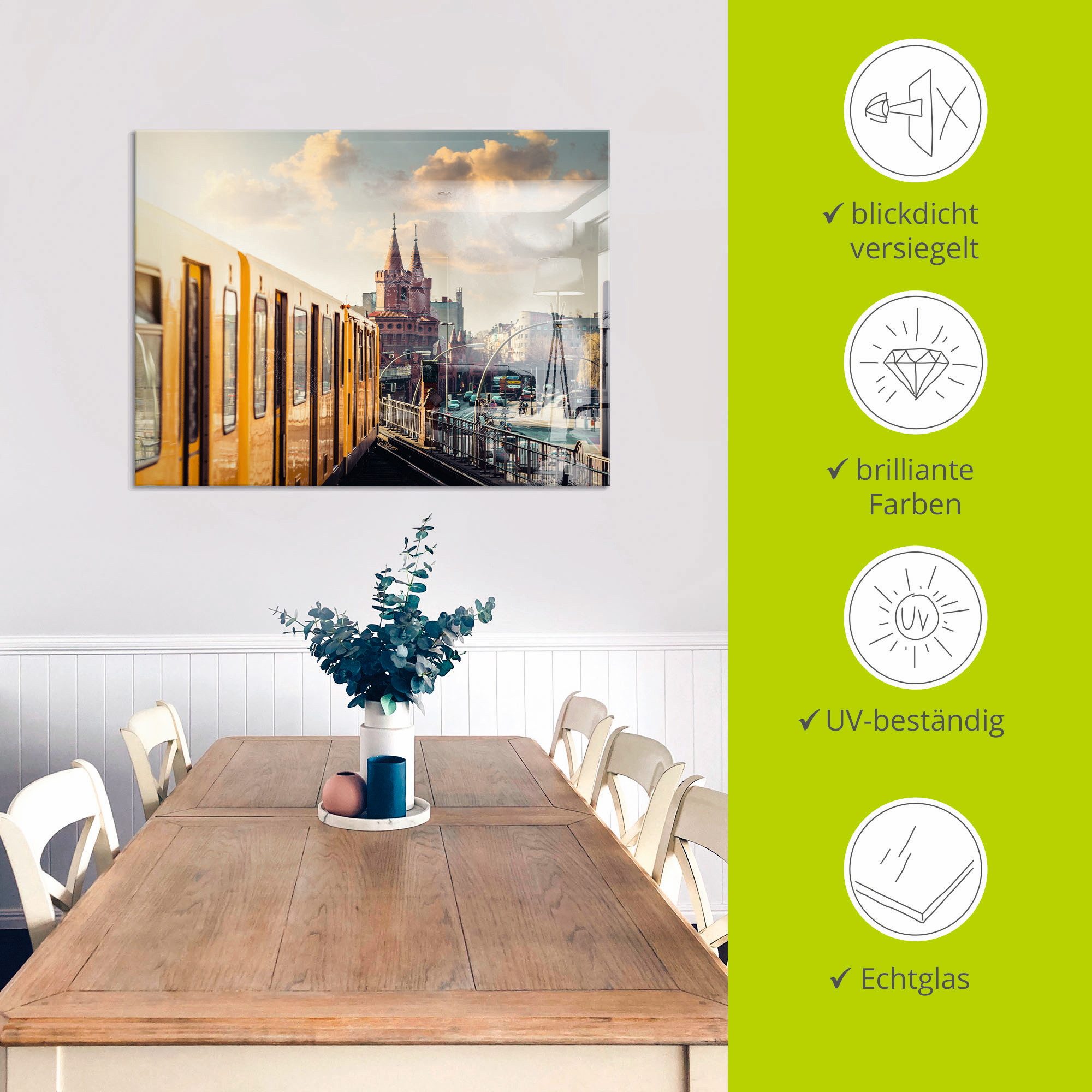 Artland Print op glas Berlijn Oberbaumbrücke 2