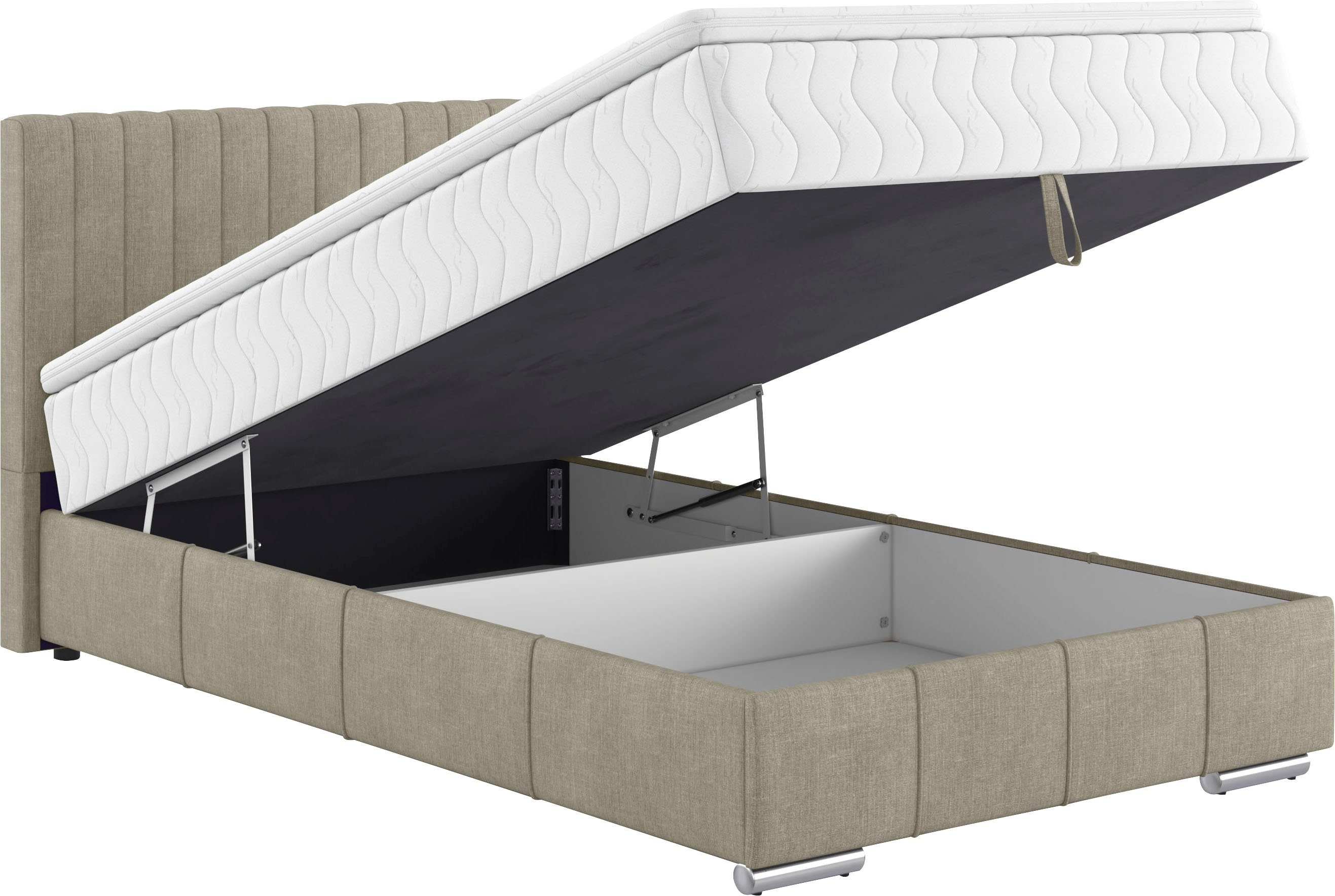 INOSIGN Boxspring Thor met bedbodem, incl. matras, topverkoper Topmatras en sierkussen, in verschillende hardheden beschikbaar