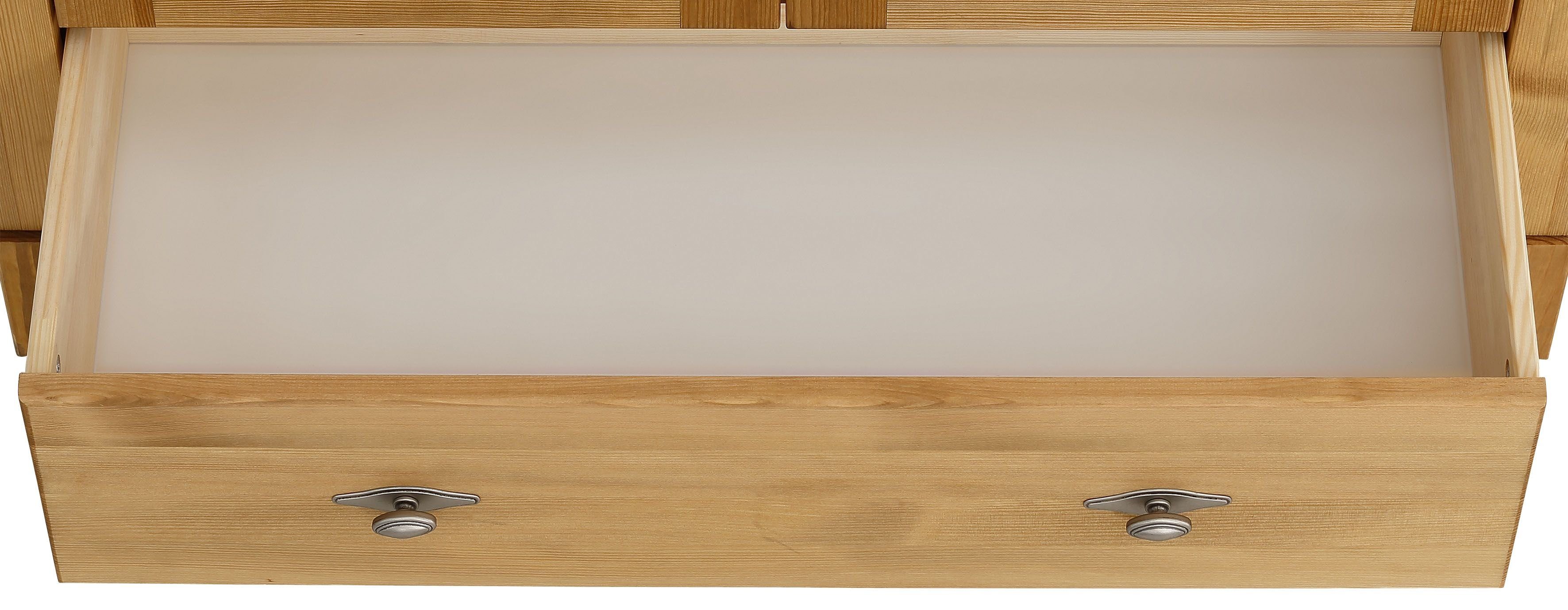 Home affaire Linnenkast Rauna gemaakt van massief grenen, 2-deurs, 96 cm breed